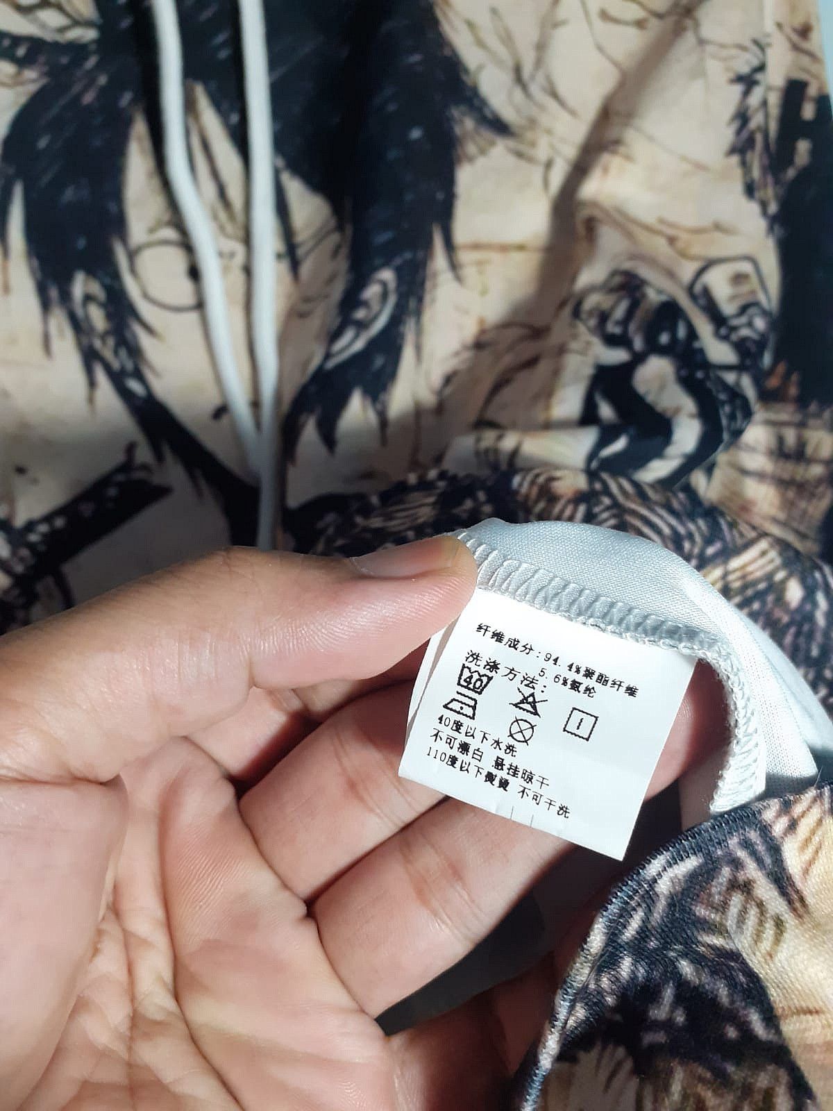 Anime One Piece D Luffy Overprint Hoody Fashion Anime Comic Manga Size US L / EU 52-54 / 3 - 5 Thumbnail
