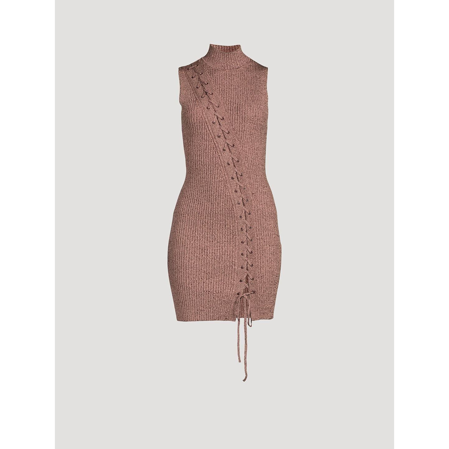 NWT Jonathan Simkhai Cade Marled Compact Rib with Lace Up Tu