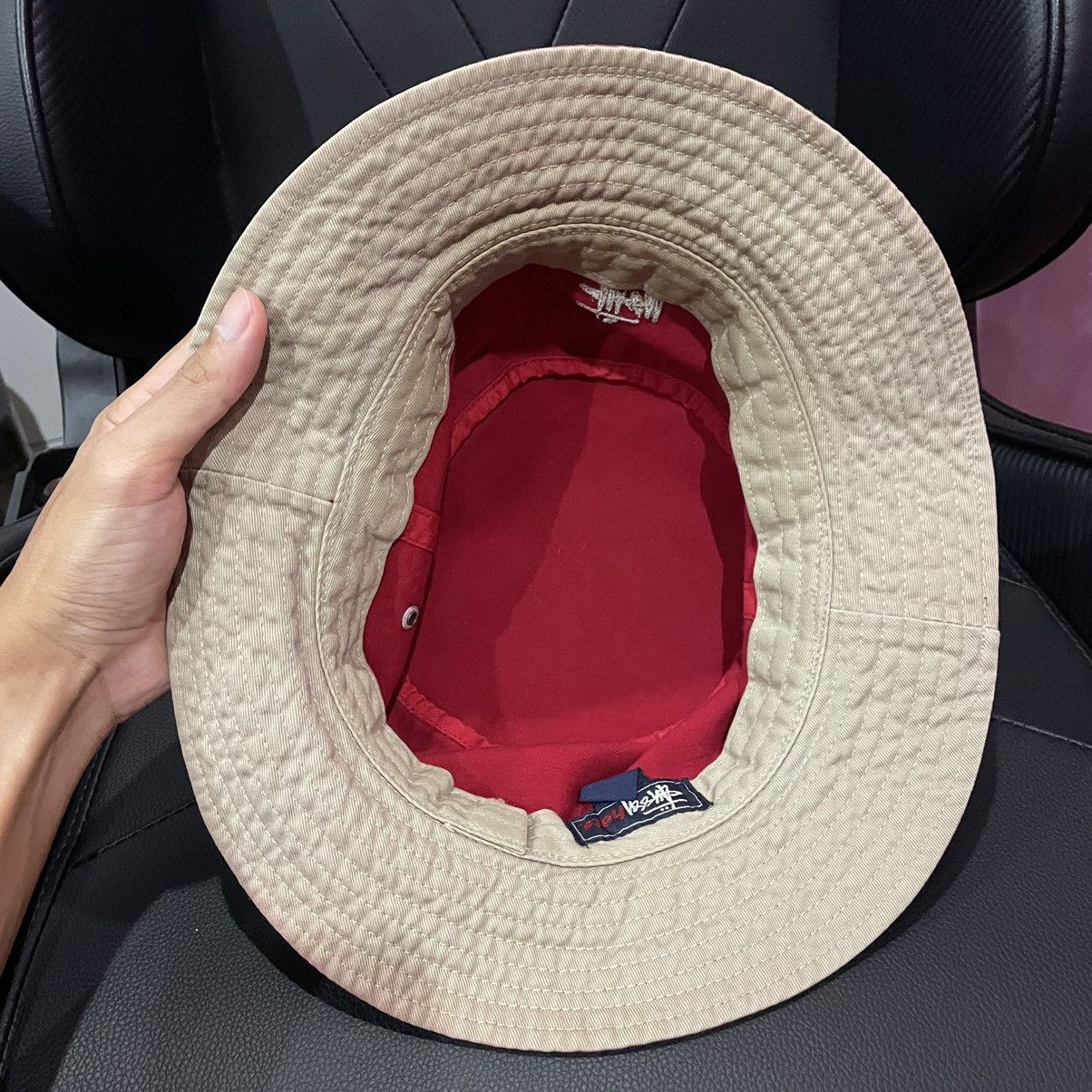 Stussy Vintage Stussy Logo Red Bucket Hat Size ONE SIZE - 8 Thumbnail