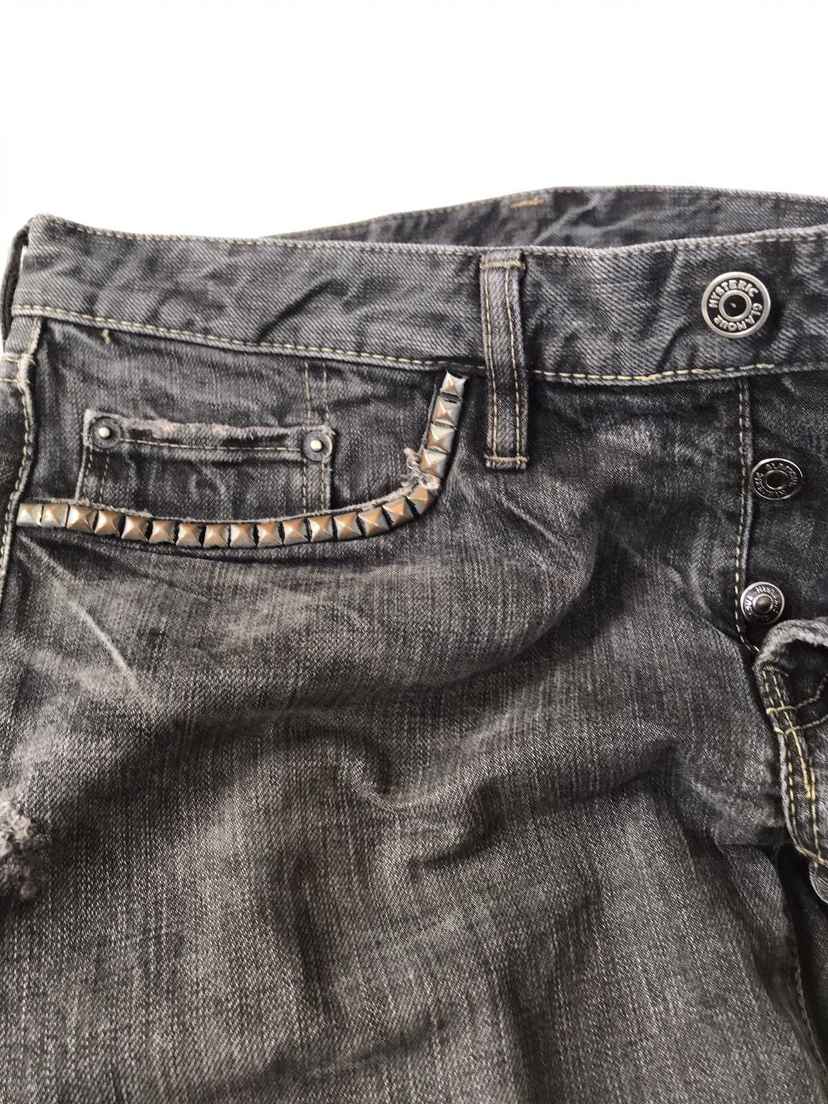 Hysteric Glamour 💥Final💥Vtg 90s Hysteric Glamour Studs Ripped Denim Black Size US 32 / EU 48 - 8 Thumbnail