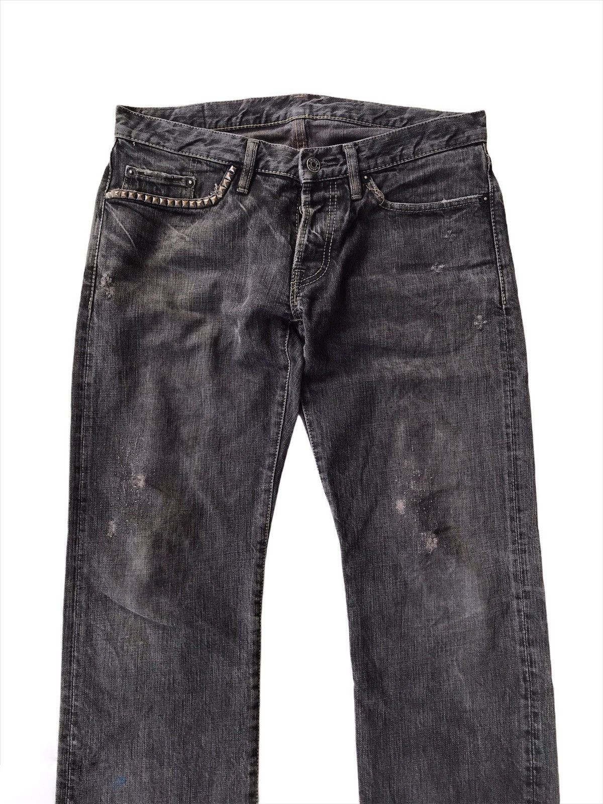 Hysteric Glamour 💥Final💥Vtg 90s Hysteric Glamour Studs Ripped Denim Black Size US 32 / EU 48 - 3 Thumbnail