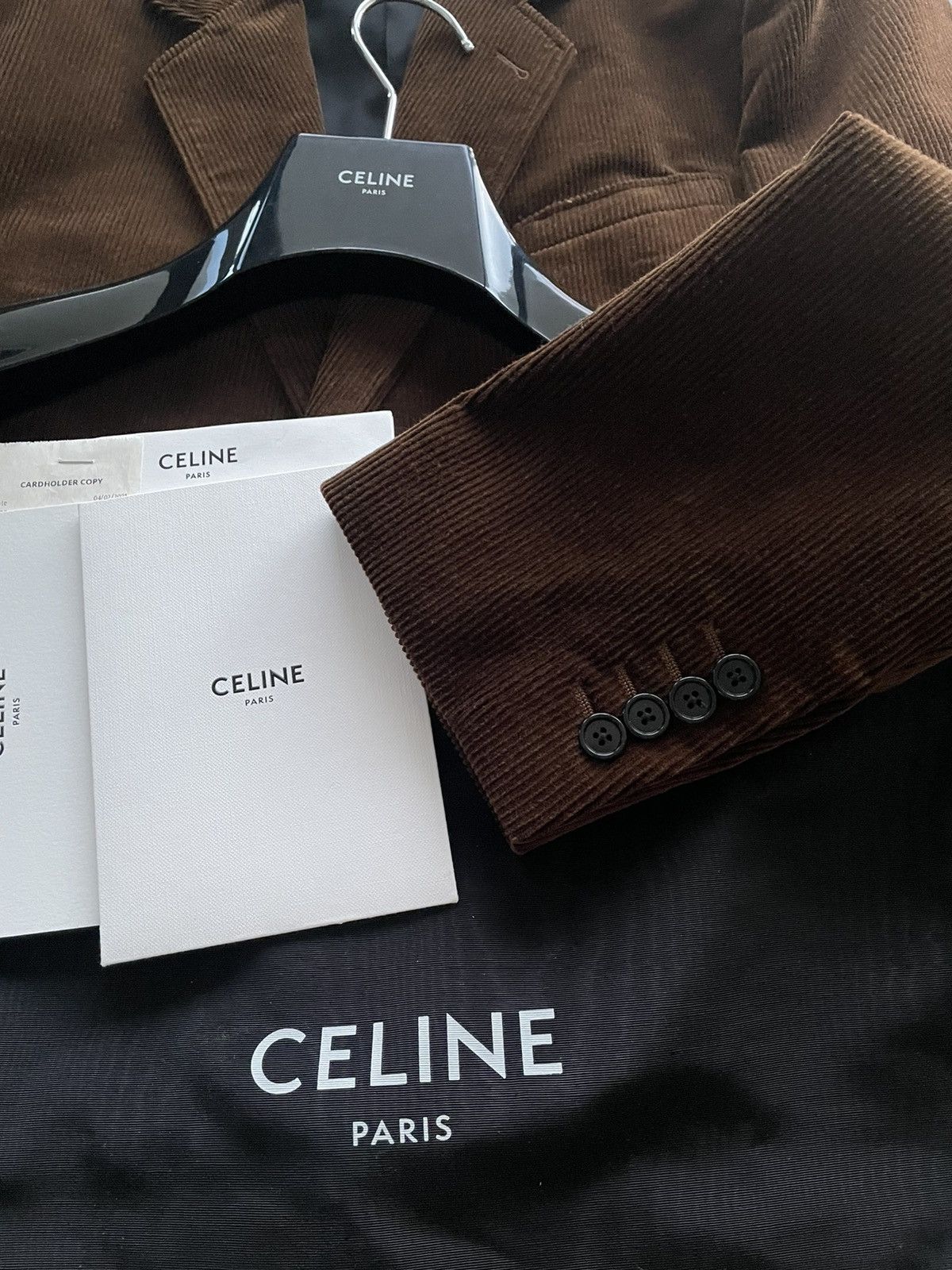 Celine × Hedi Slimane $3,500+ Rare Super Runway Hedi Slimane Corduroy Blazer Size 48R - 14 Thumbnail
