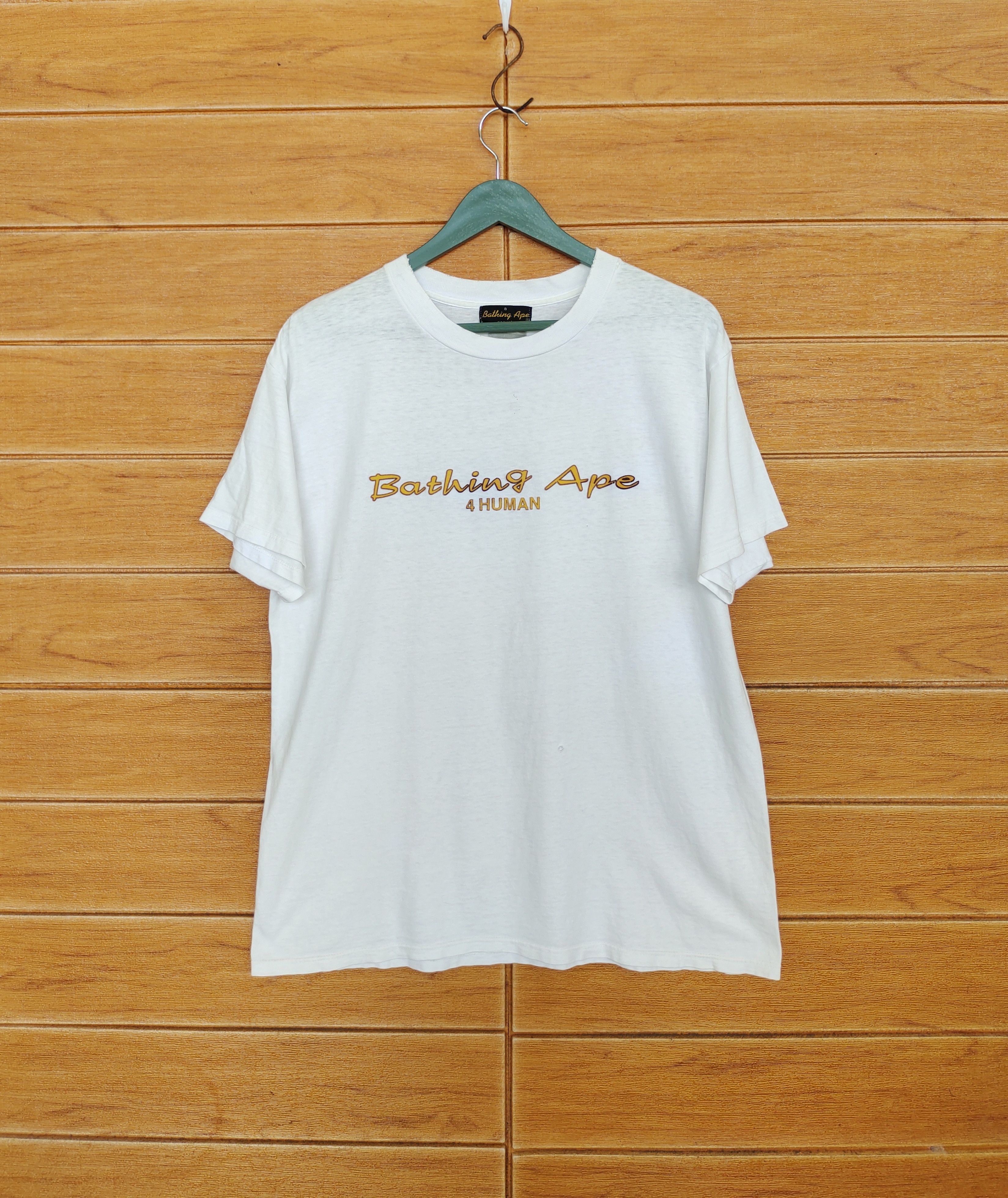 Bape Vintage 90s Bathing Ape 4 Human T Shirt Oneita Tag Size US L / EU 52-54 / 3 - 2 Thumbnail