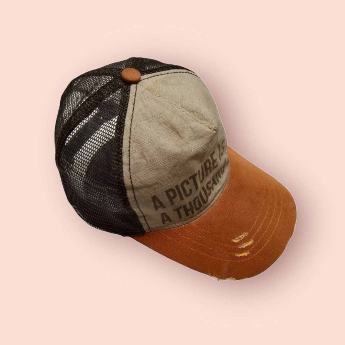 Japanese Brand 🔥DISTRESSED🔥 VINTAGE KAPITAL INSPIRED TRUCKER SNAPBACK Size ONE SIZE - 8 Thumbnail