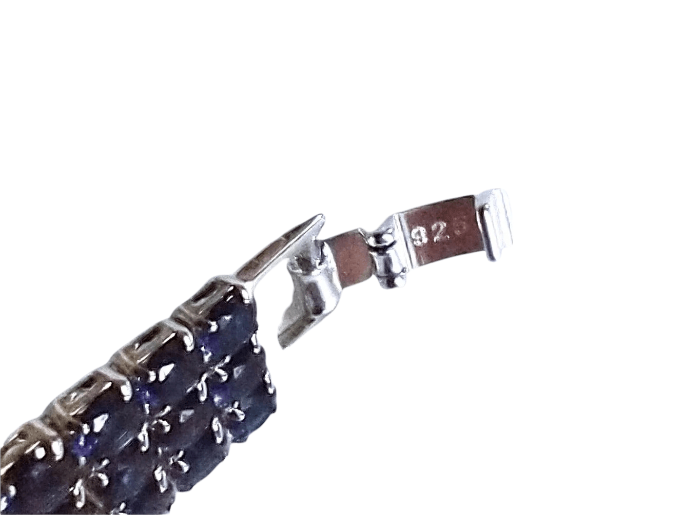 Jewelry Tennis Bracelet Blue Sterling Silver .925 Chain Size ONE SIZE - 7 Thumbnail
