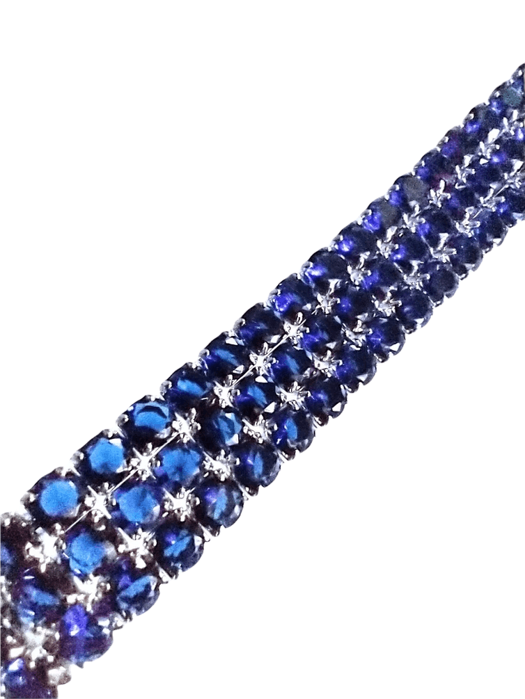 Jewelry Tennis Bracelet Blue Sterling Silver .925 Chain Size ONE SIZE - 4 Thumbnail