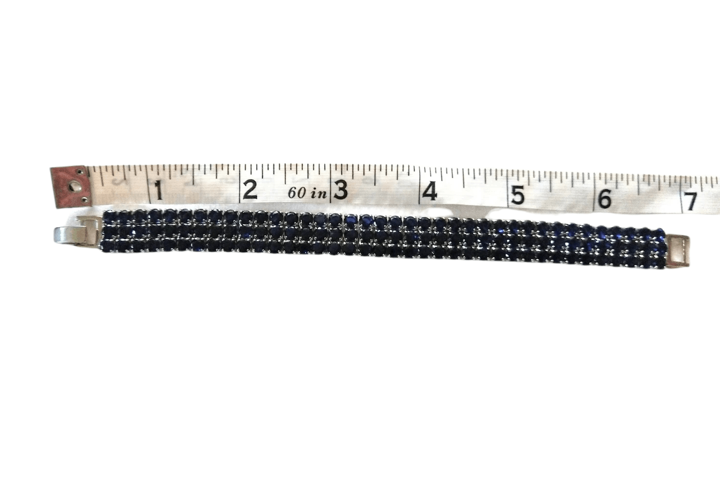 Jewelry Tennis Bracelet Blue Sterling Silver .925 Chain Size ONE SIZE - 9 Thumbnail