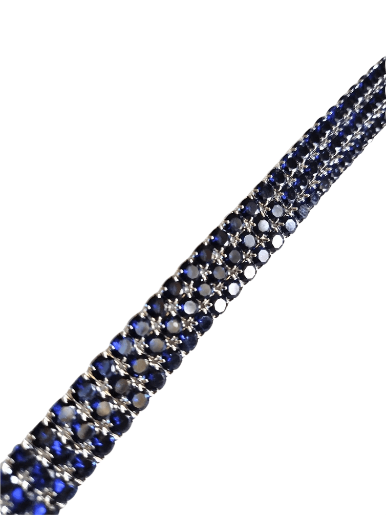 Jewelry Tennis Bracelet Blue Sterling Silver .925 Chain Size ONE SIZE - 3 Thumbnail