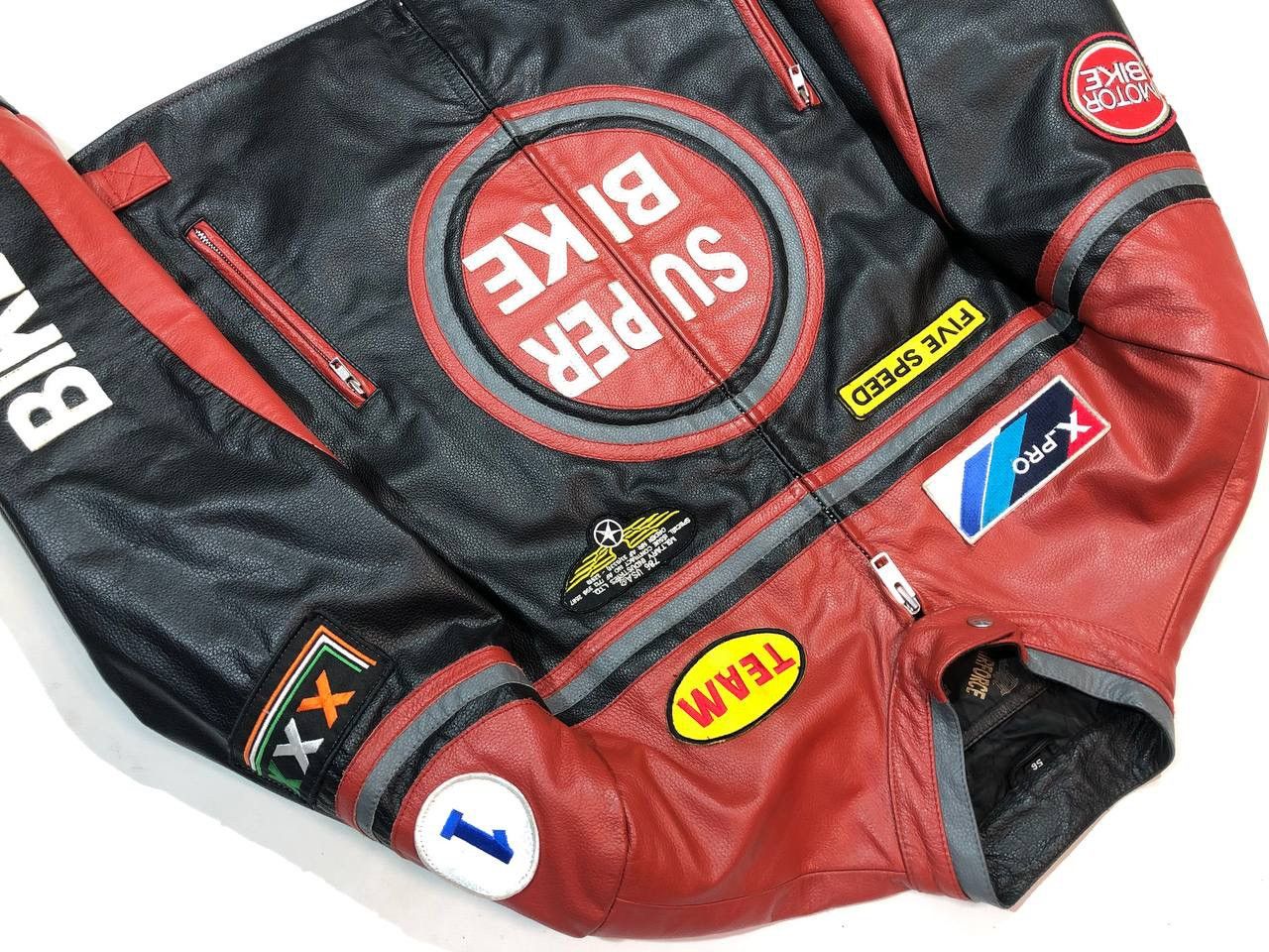 Other Super Bike Vintage Leather Moto Racing Jacket Size US XL / EU 56 / 4 - 8 Thumbnail