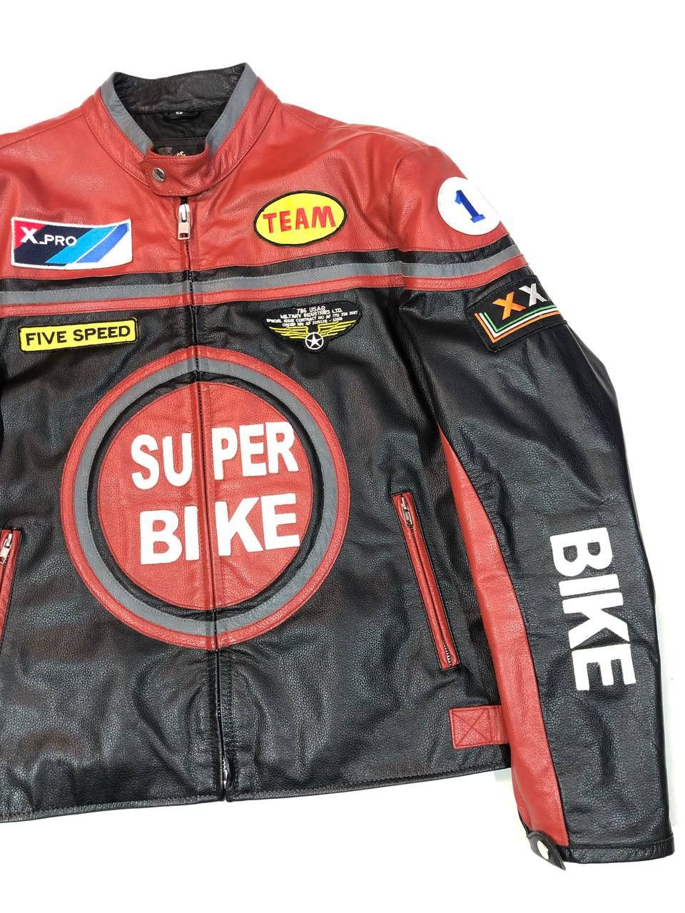 Other Super Bike Vintage Leather Moto Racing Jacket Size US XL / EU 56 / 4 - 2 Thumbnail