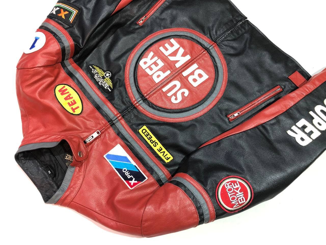 Other Super Bike Vintage Leather Moto Racing Jacket Size US XL / EU 56 / 4 - 9 Thumbnail