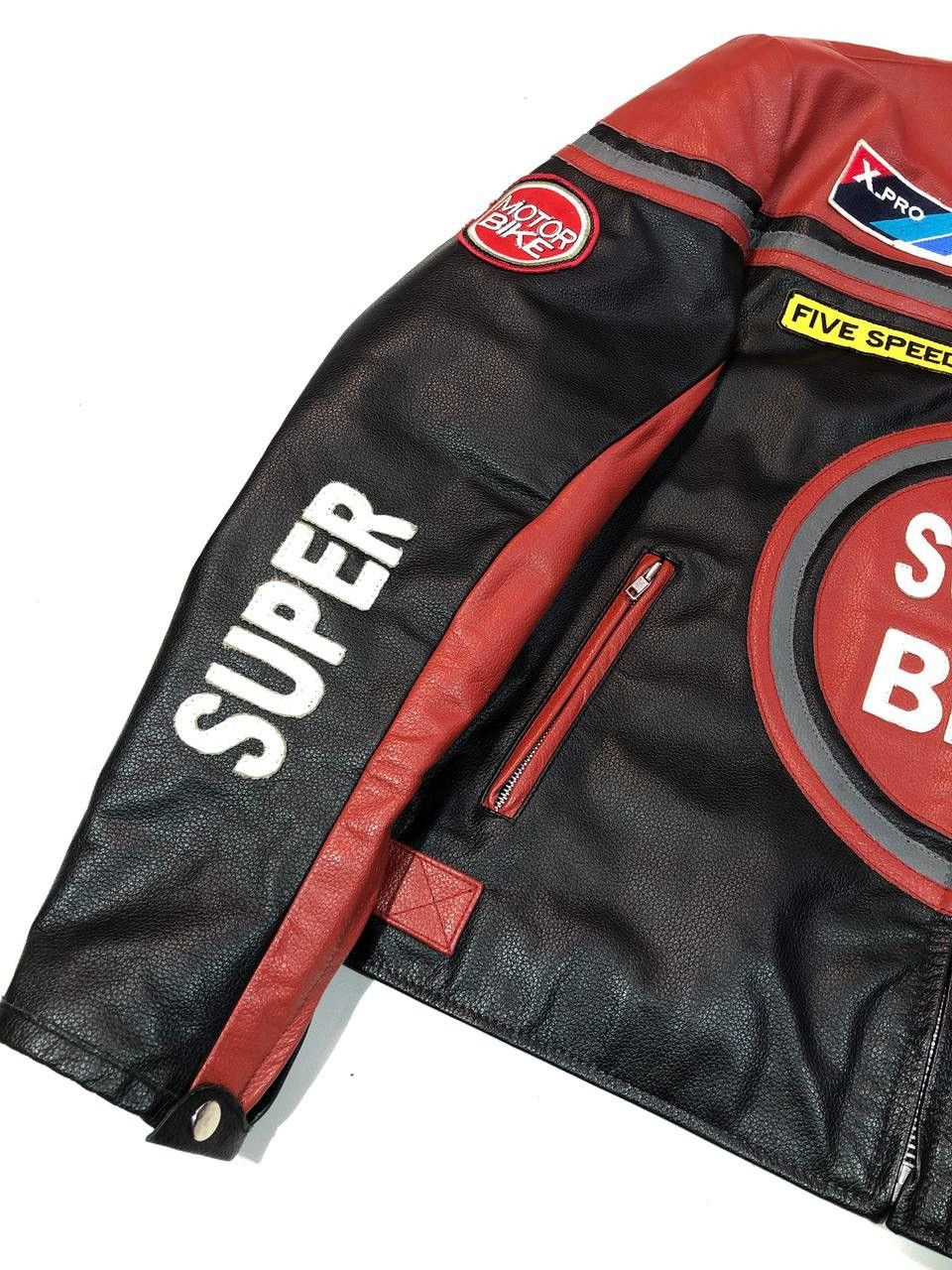 Other Super Bike Vintage Leather Moto Racing Jacket Size US XL / EU 56 / 4 - 6 Thumbnail