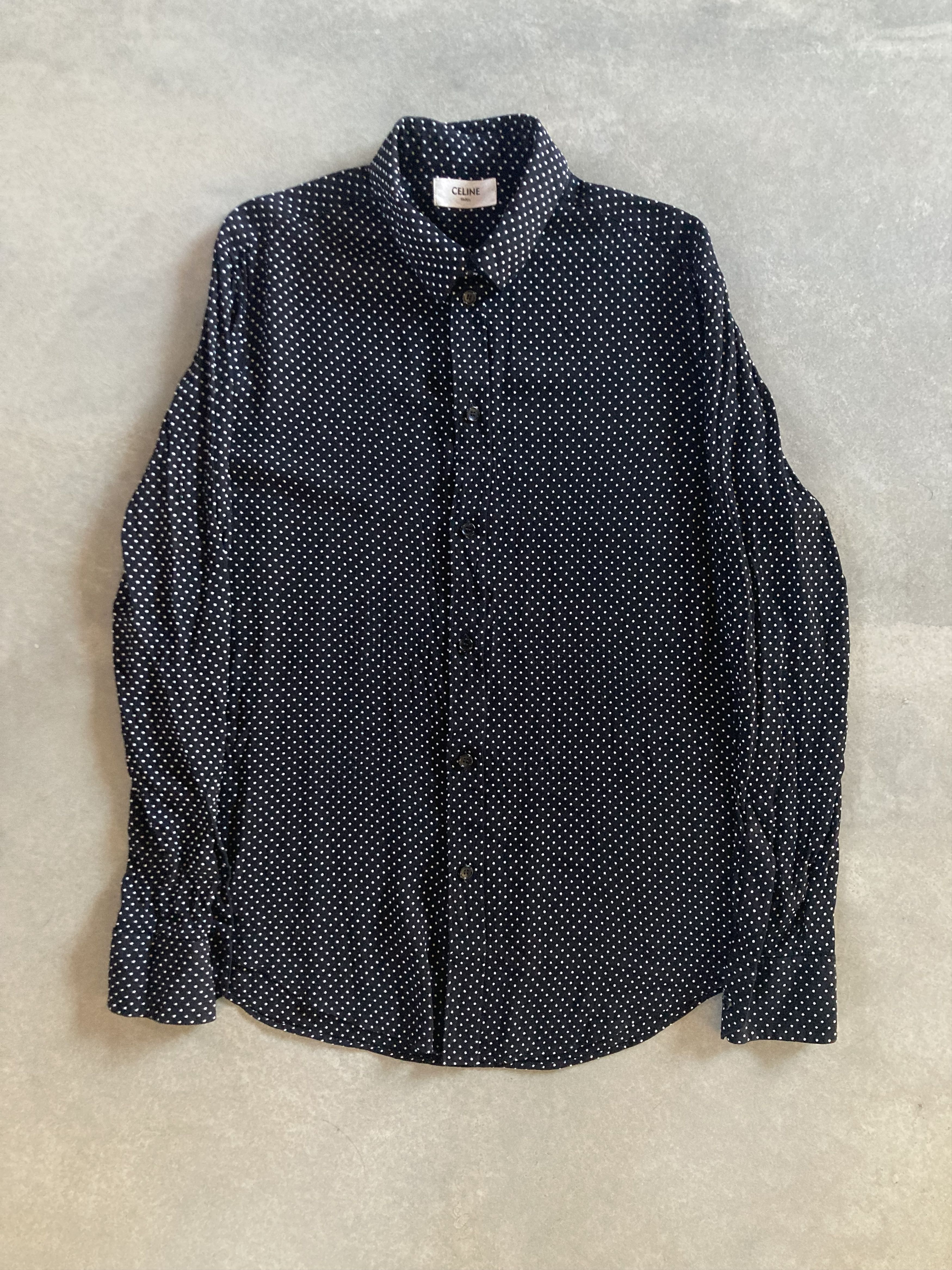 Celine Hedi Slimane Polka Dot Viscose Shirt