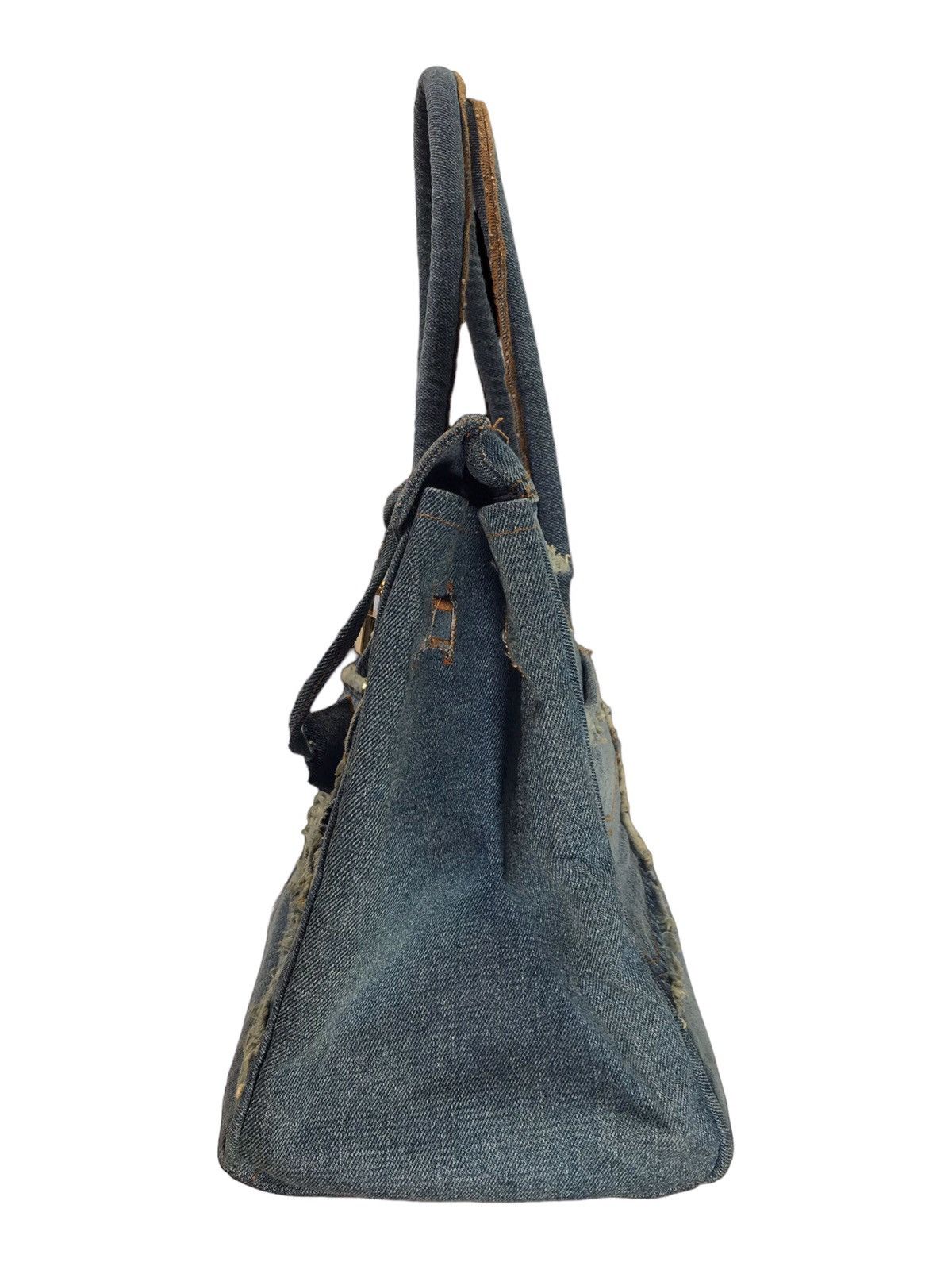 Handmade VINTAGE HANDMADE DENIM BIRKIN STYLE HANDBAG Size ONE SIZE - 6 Thumbnail