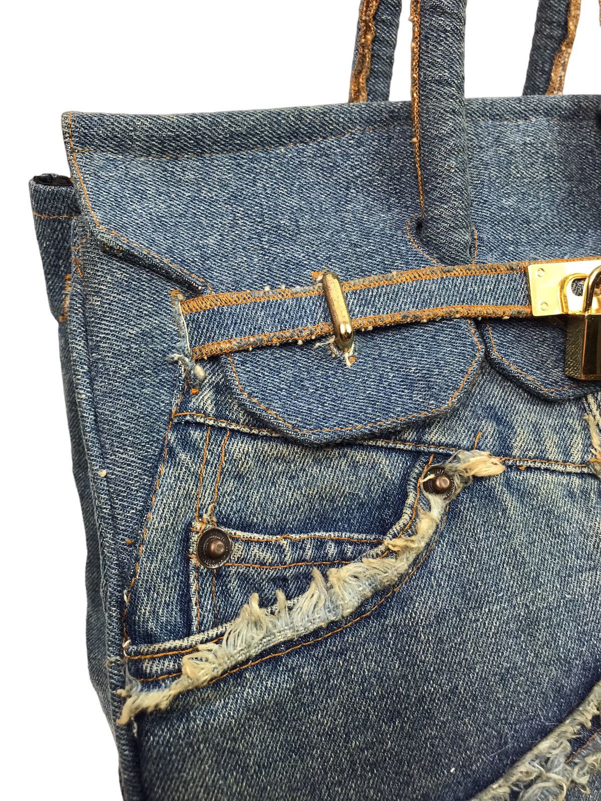 Handmade VINTAGE HANDMADE DENIM BIRKIN STYLE HANDBAG Size ONE SIZE - 7 Thumbnail