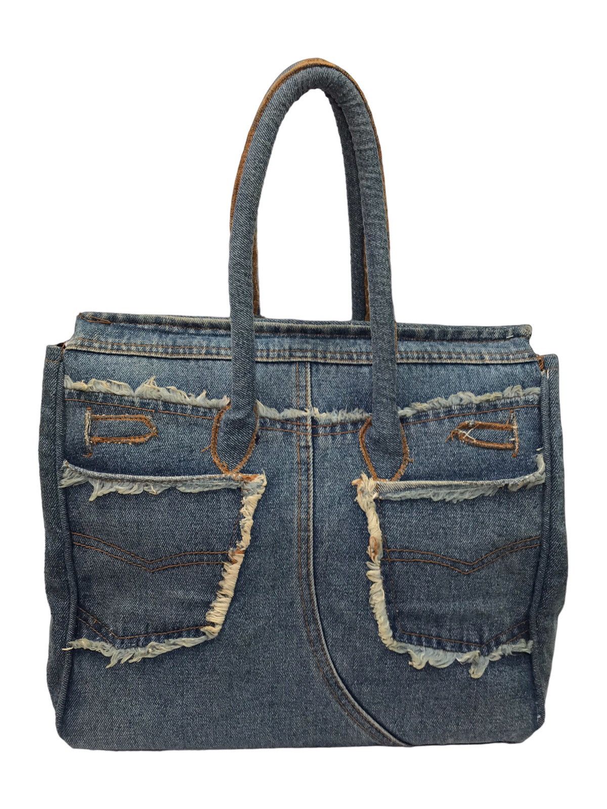 Handmade VINTAGE HANDMADE DENIM BIRKIN STYLE HANDBAG Size ONE SIZE - 3 Thumbnail
