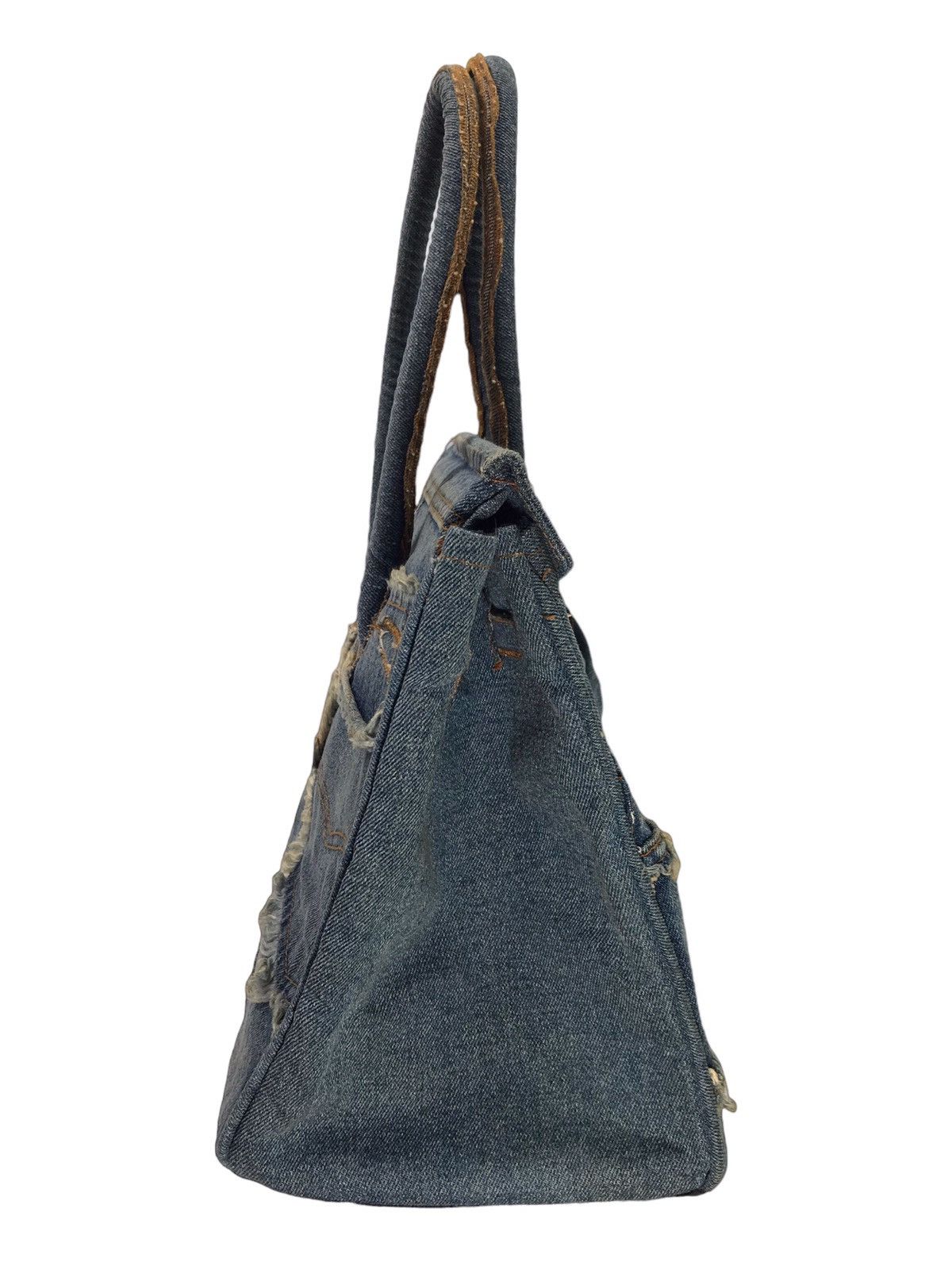 Handmade VINTAGE HANDMADE DENIM BIRKIN STYLE HANDBAG Size ONE SIZE - 5 Thumbnail