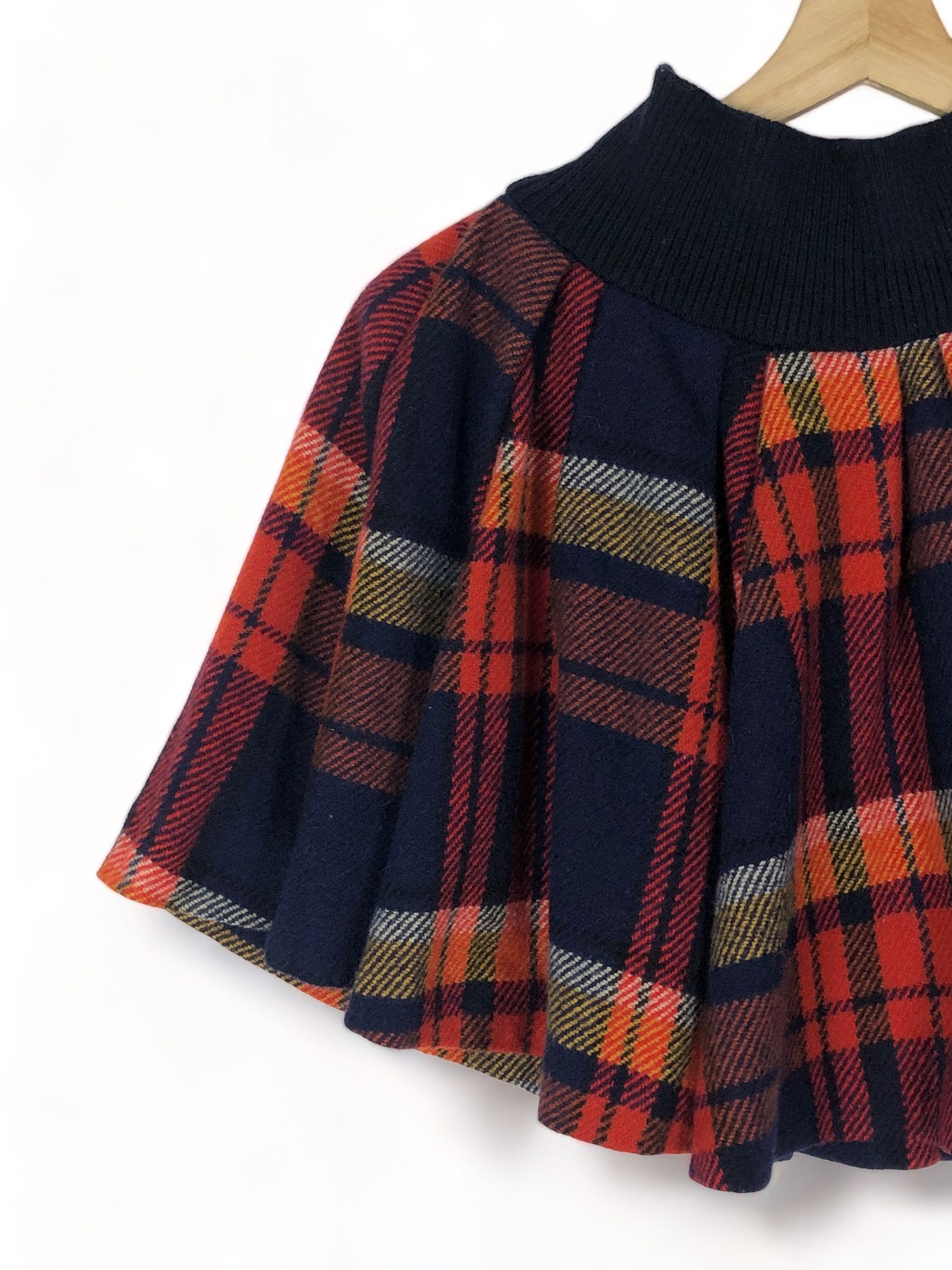 Burberry BLUE LABEL HIGH ELASTIC WAIST CHECKED PLEATED WOOL SKIRT Size 25" / US 0 / IT 36 - 4 Thumbnail