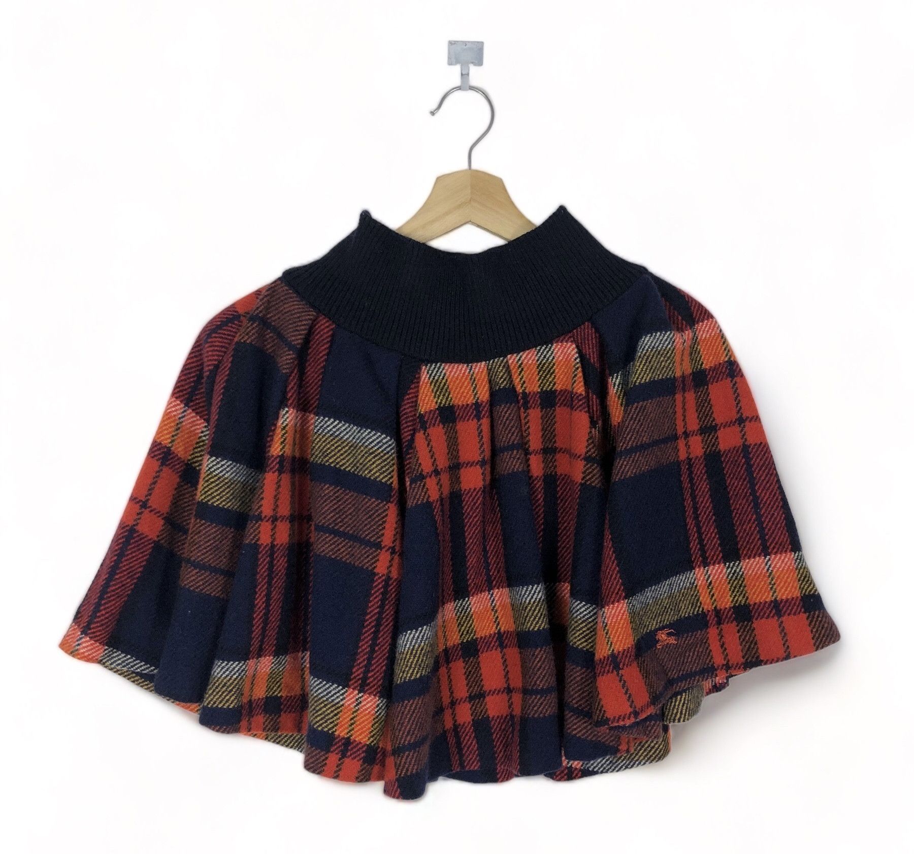Burberry BLUE LABEL HIGH ELASTIC WAIST CHECKED PLEATED WOOL SKIRT Size 25" / US 0 / IT 36 - 1 Thumbnail