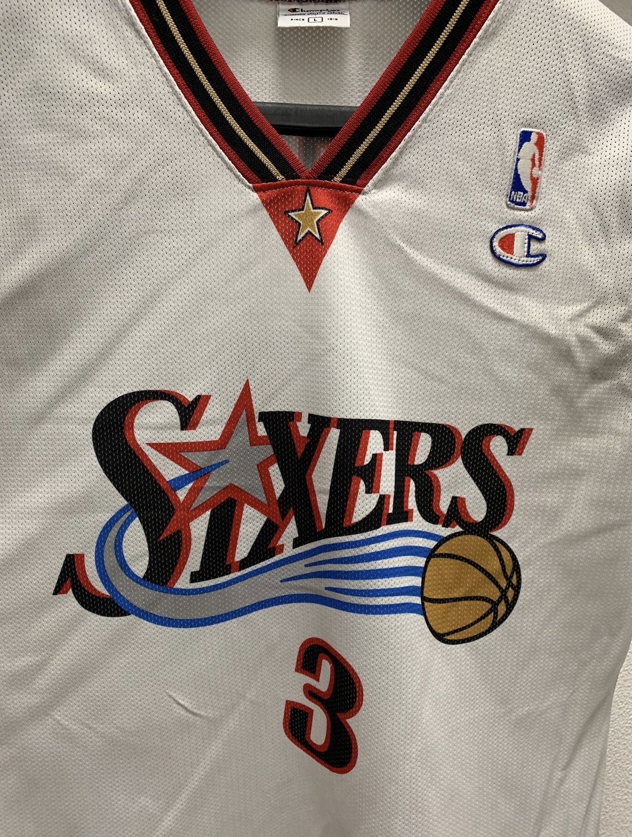 Champion Iverson 3 champion nba vintage Philadelphi 3 white L jersey Size US L / EU 52-54 / 3 - 4 Thumbnail