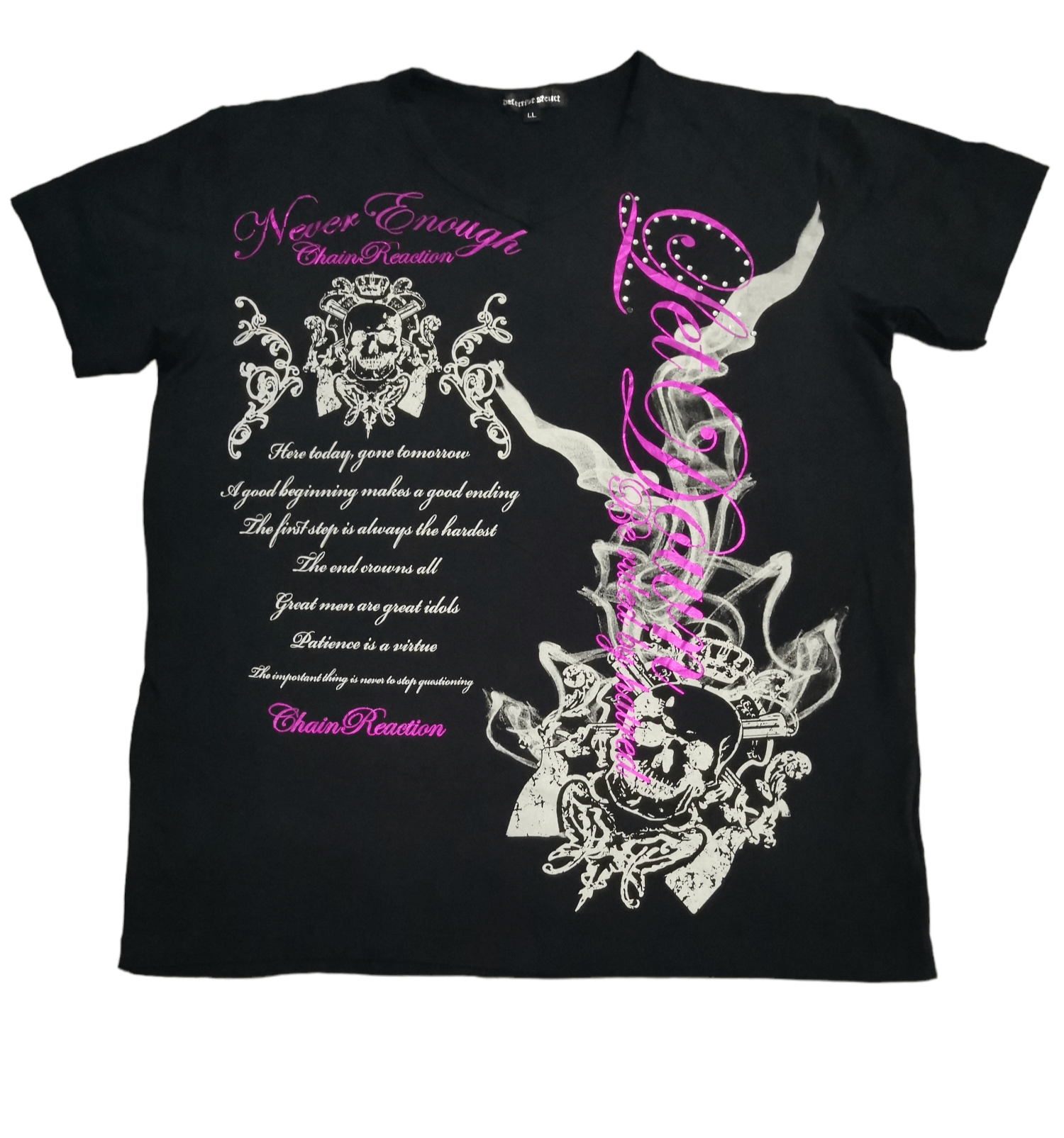 image of Skulls Defective Struct Skull Tee Japan Inspired By Chrome Hearts in Black, Men's (Size Large)