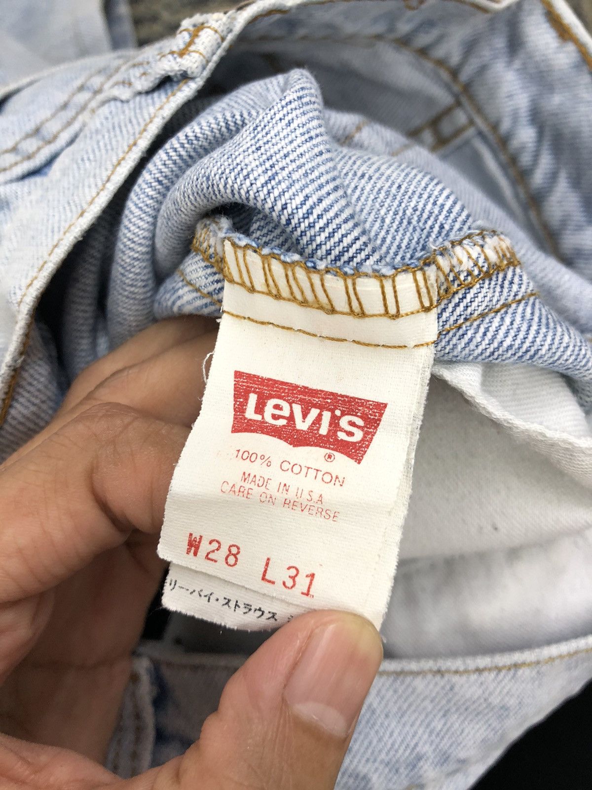 Levi's Vintage 90s Levis 510 Distressed Light Wash Jeans 25x38.5 Size 25" / US 0 / IT 36 - 21 Thumbnail