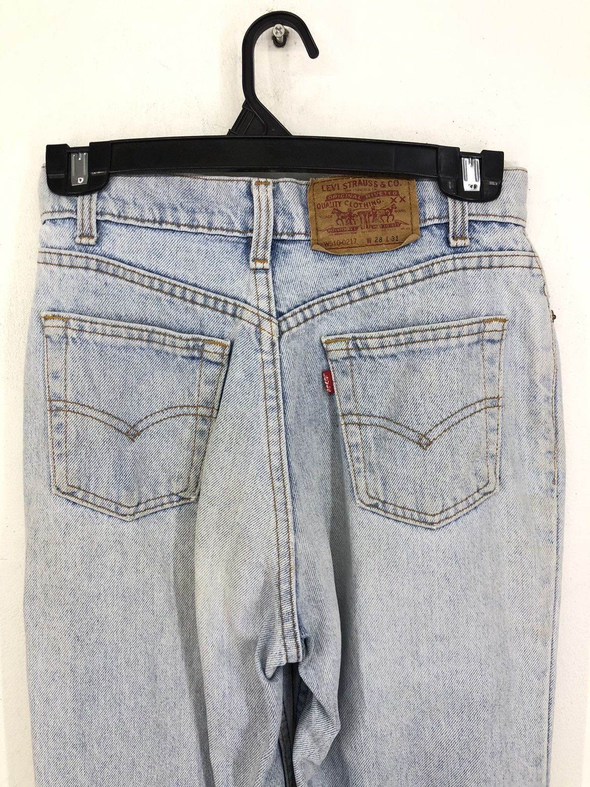 Levi's Vintage 90s Levis 510 Distressed Light Wash Jeans 25x38.5 Size 25" / US 0 / IT 36 - 13 Thumbnail