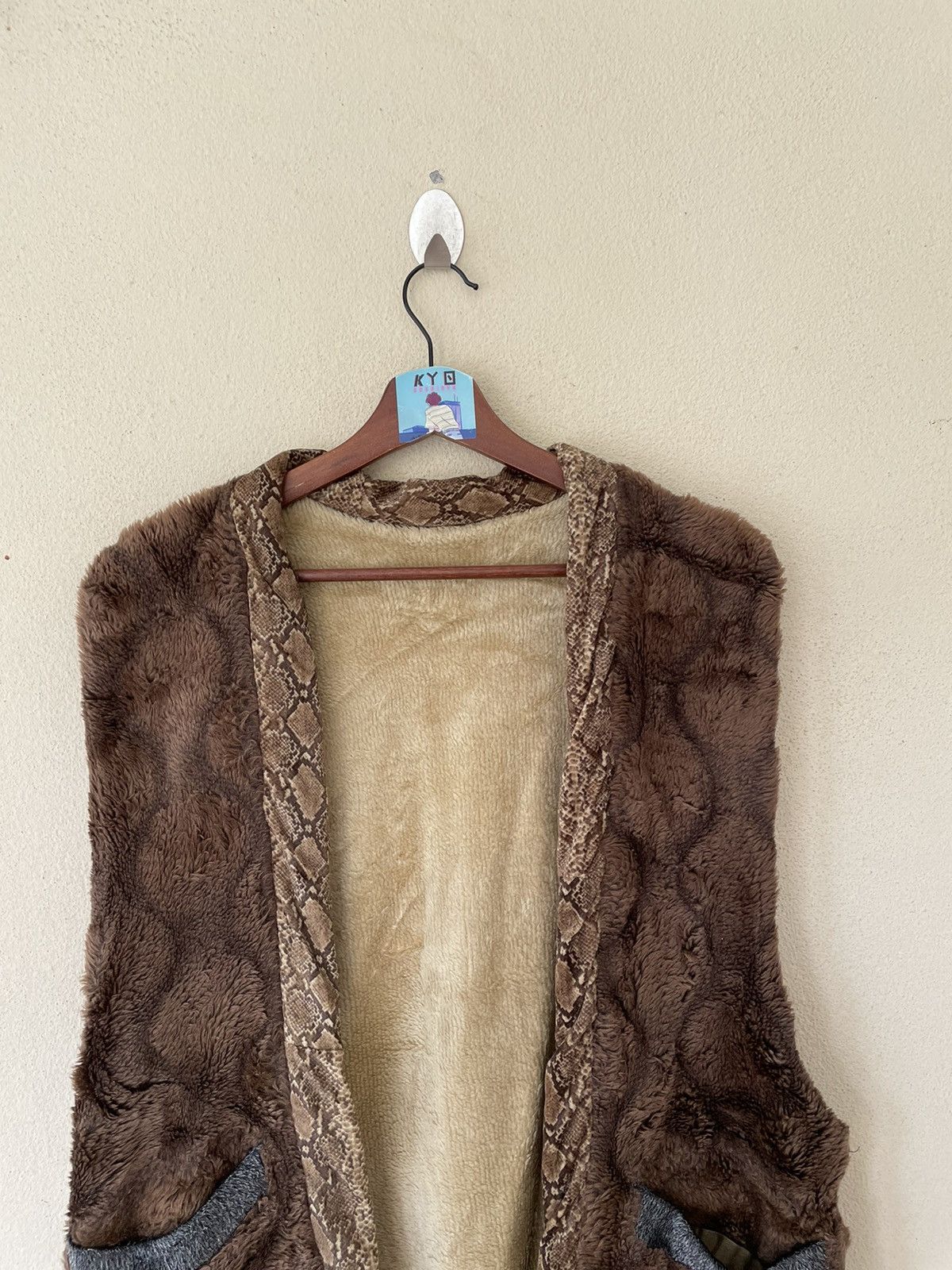 Japanese Brand × Vintage VINTAGE JAPANESE SNAKESKIN STYLE SHEARLING VEST Size US L / EU 52-54 / 3 - 3 Thumbnail