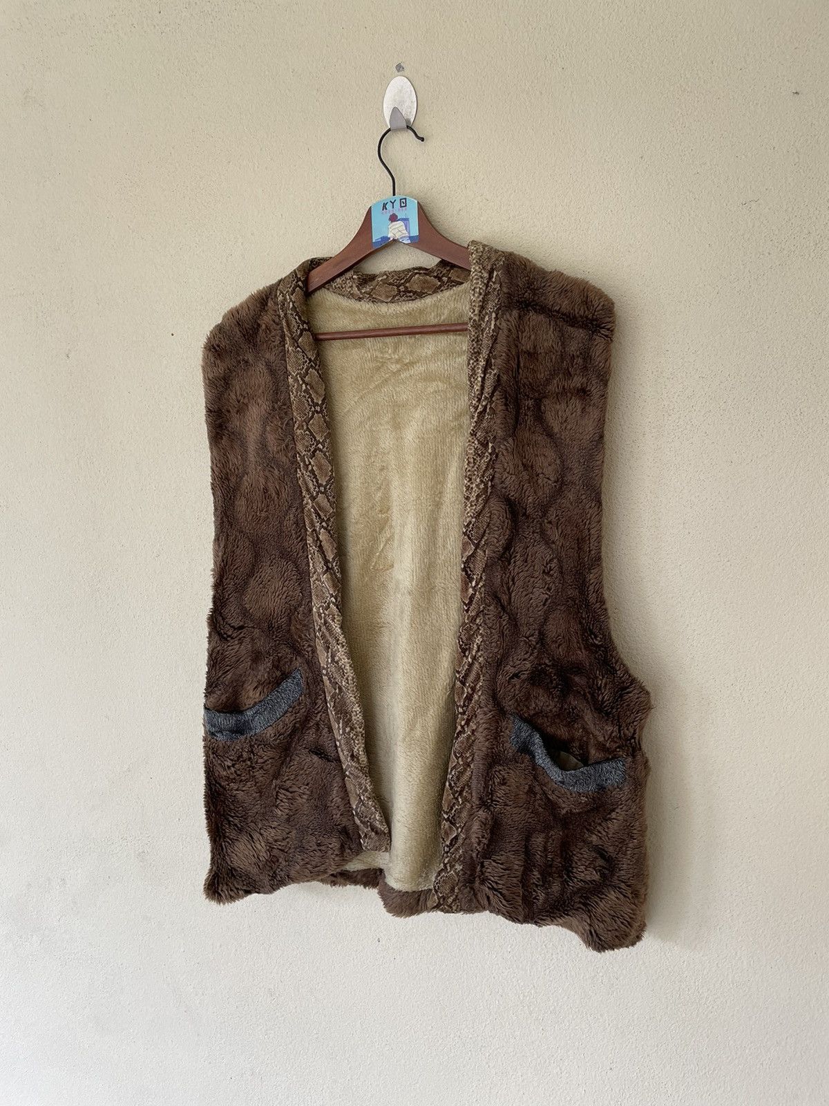 Japanese Brand × Vintage VINTAGE JAPANESE SNAKESKIN STYLE SHEARLING VEST Size US L / EU 52-54 / 3 - 2 Thumbnail