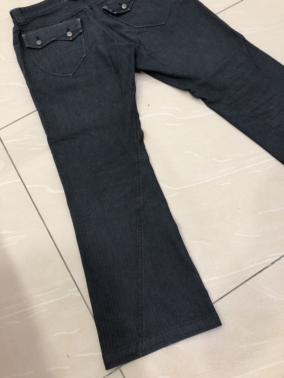 Michel Klein Michel Klein Homme Flared Bootcut Black Jeans Size US 30 / EU 46 - 7 Thumbnail