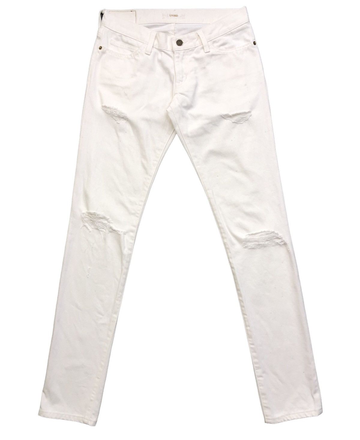 Japanese Brand Ungrid 211407180904 Paint Splatter Ripped Skinny Jeans Size 29" - 1 Thumbnail