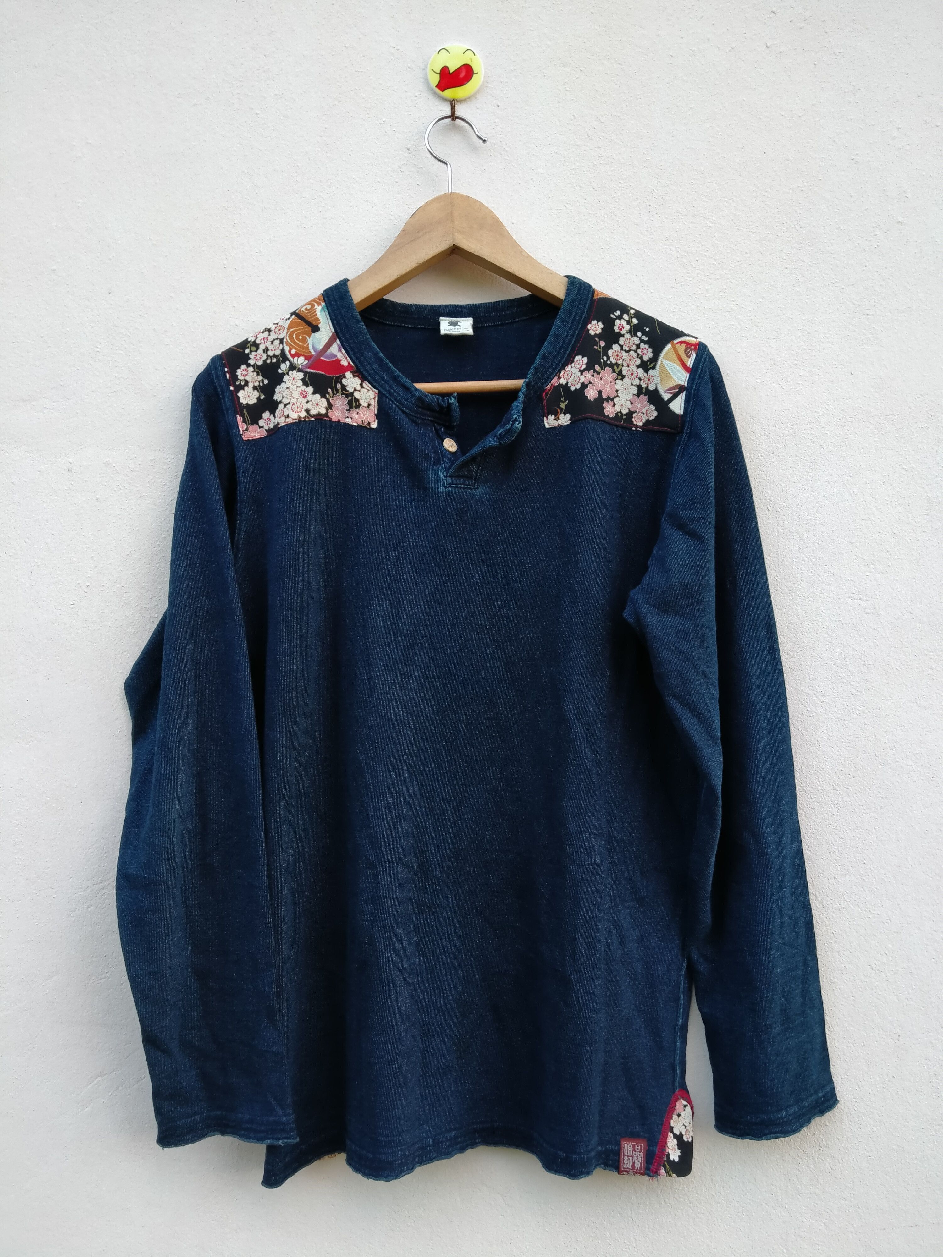 image of Eternal Indigo Blue Long Slee Tee, Men's (Size Medium)