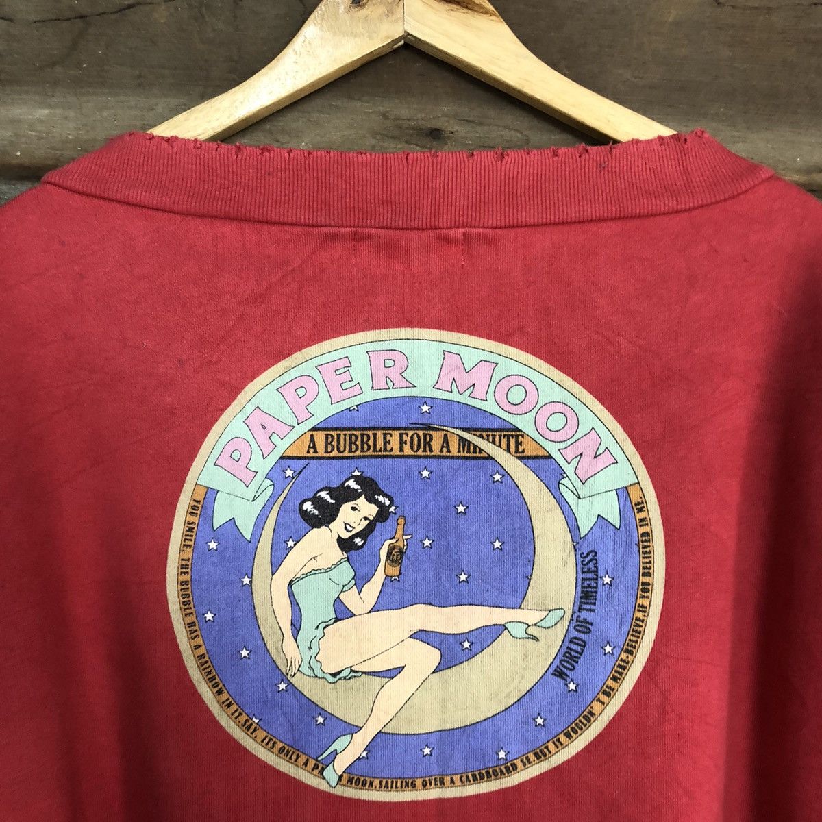 Cartoon Network × Japanese Brand Redeo Crown Papermoon Red Baggy Sweatshirt #5674 Size M / US 6-8 / IT 42-44 - 2 Thumbnail