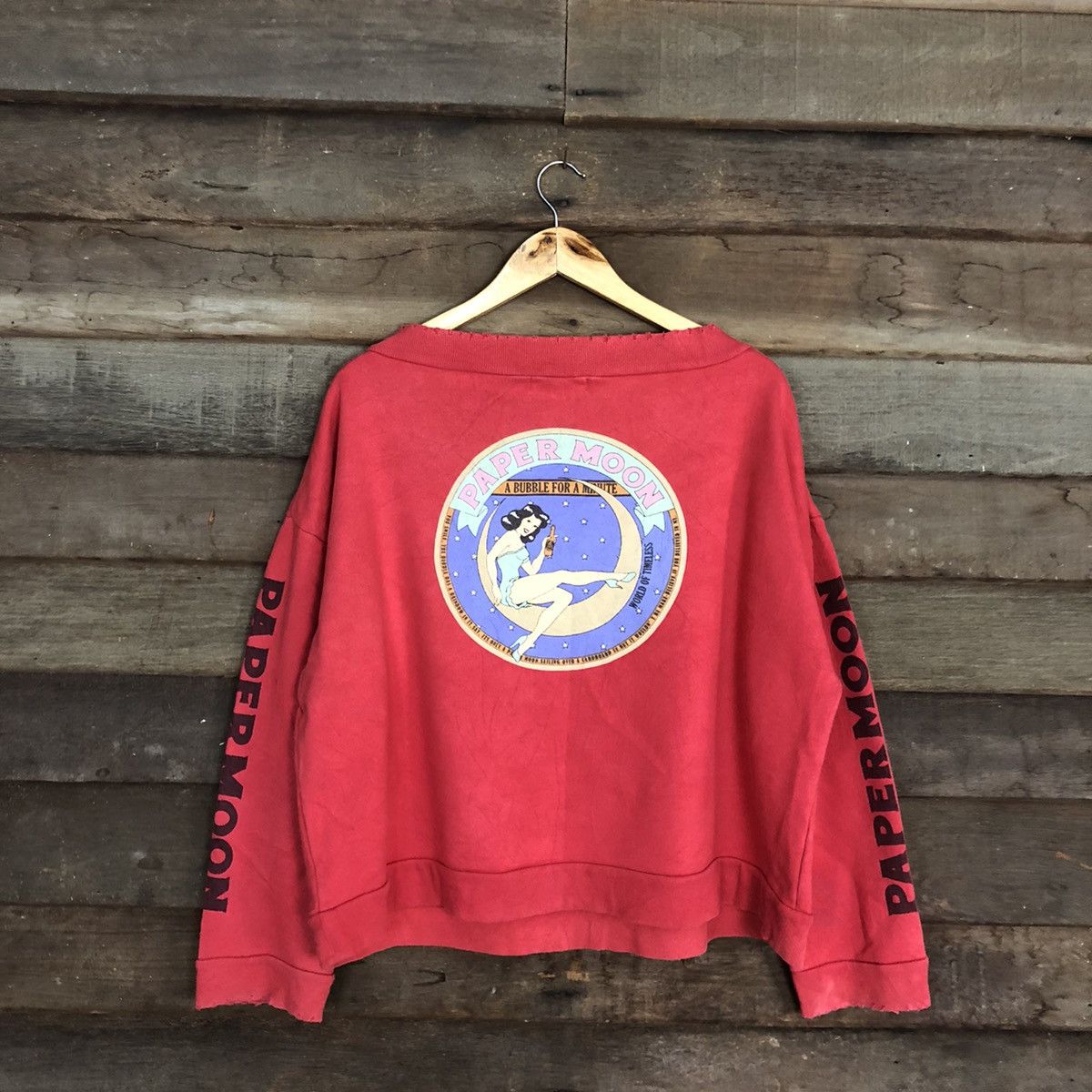 Cartoon Network × Japanese Brand Redeo Crown Papermoon Red Baggy Sweatshirt #5674 Size M / US 6-8 / IT 42-44 - 1 Thumbnail