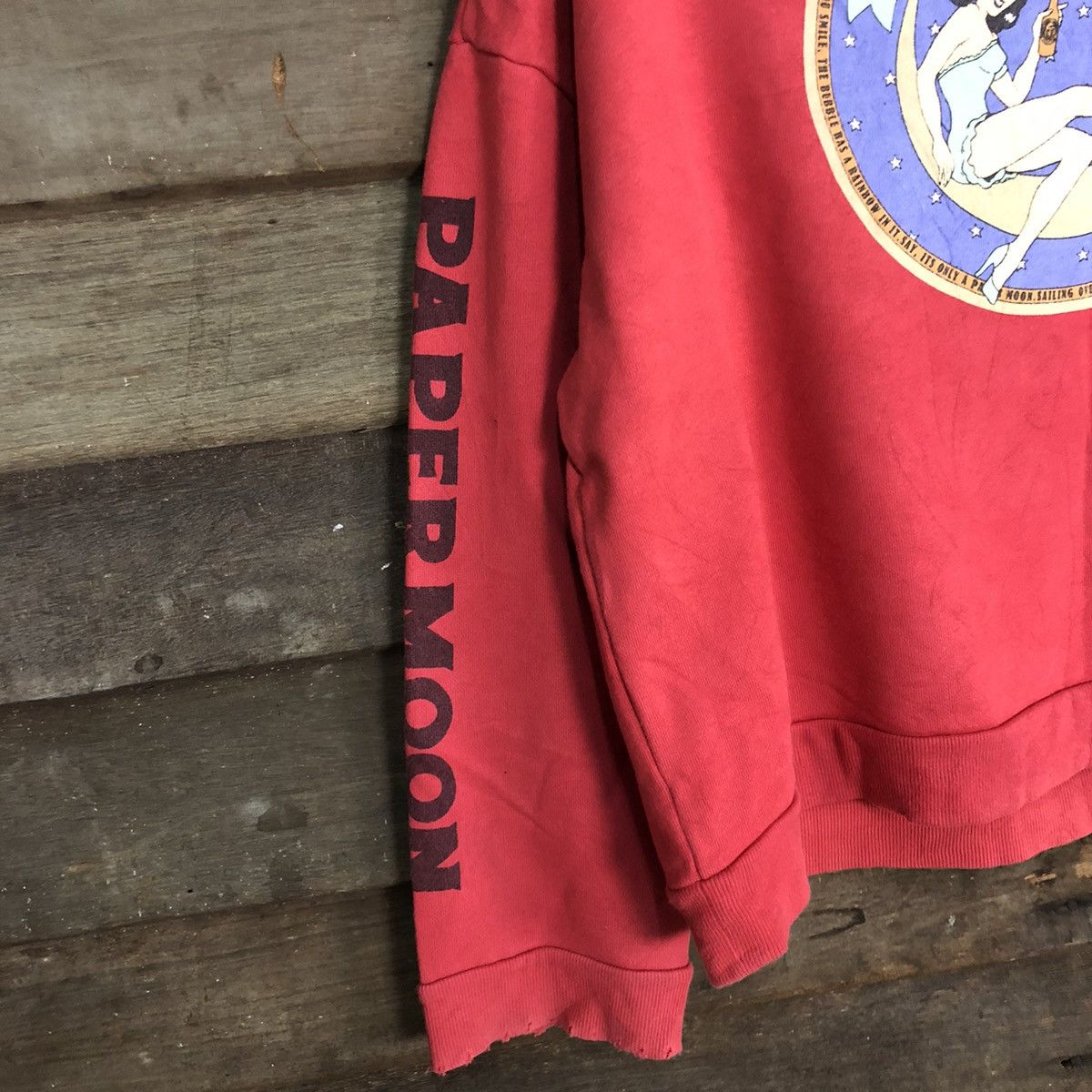 Cartoon Network × Japanese Brand Redeo Crown Papermoon Red Baggy Sweatshirt #5674 Size M / US 6-8 / IT 42-44 - 3 Thumbnail