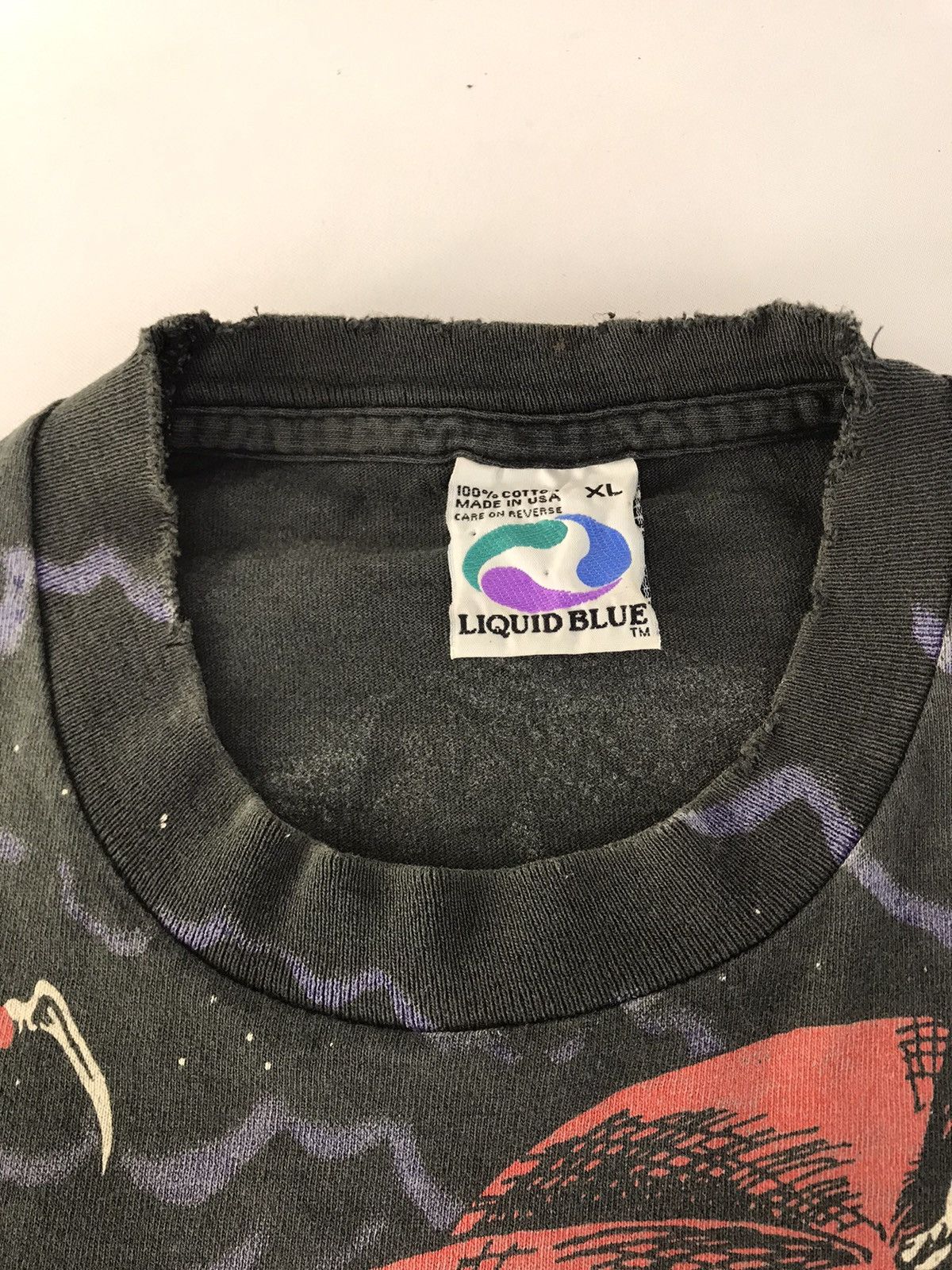 Liquid Blue 90s 1994 Fighting Duel Dragon Overprinted Single Stitch Tee Size US XL / EU 56 / 4 - 10 Thumbnail