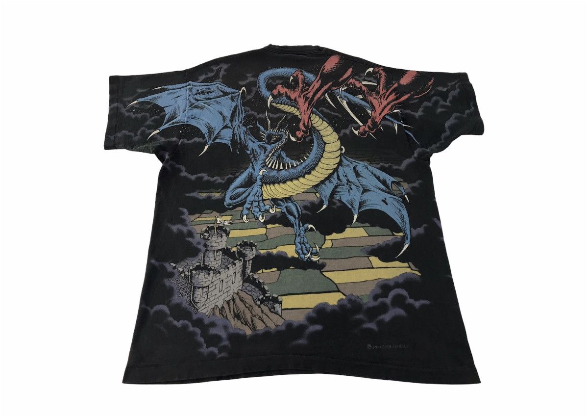 Liquid Blue 90s 1994 Fighting Duel Dragon Overprinted Single Stitch Tee Size US XL / EU 56 / 4 - 3 Thumbnail