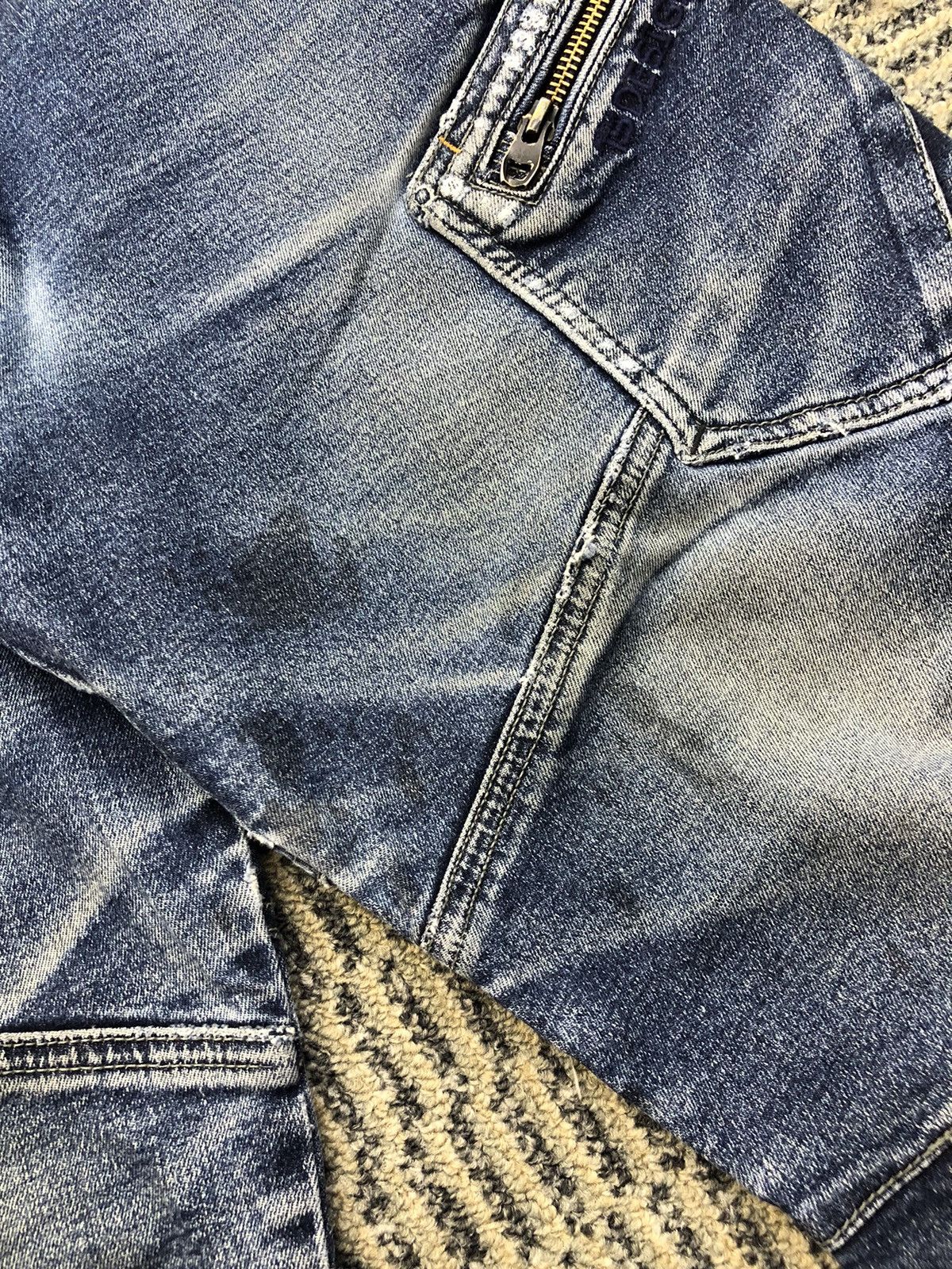 Japanese Brand TS Design Double Knee Multipocket Stretch Cargo Jeans Size US 33 - 10 Thumbnail