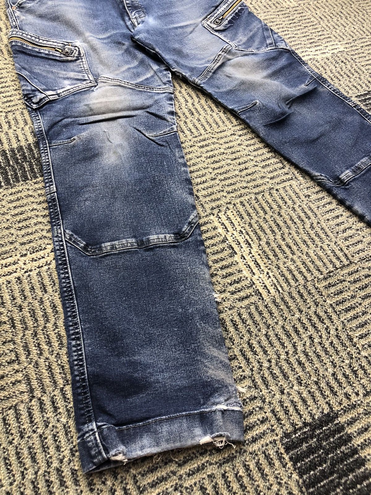 Japanese Brand TS Design Double Knee Multipocket Stretch Cargo Jeans Size US 33 - 4 Thumbnail