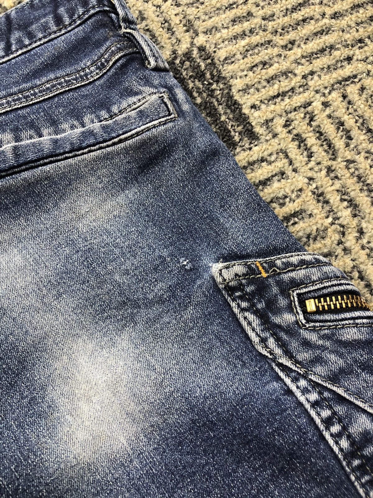 Japanese Brand TS Design Double Knee Multipocket Stretch Cargo Jeans Size US 33 - 15 Thumbnail