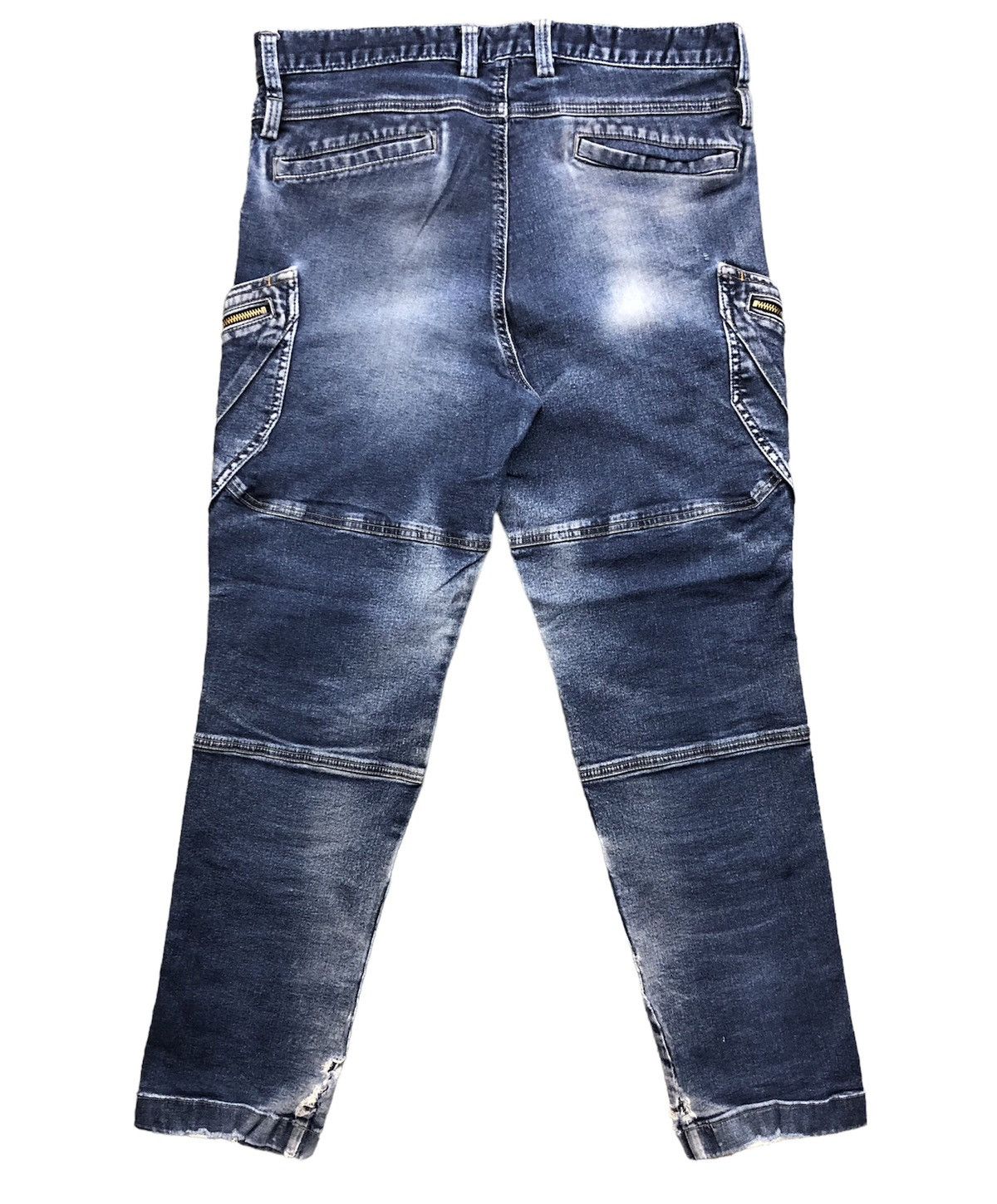 Japanese Brand TS Design Double Knee Multipocket Stretch Cargo Jeans Size US 33 - 2 Thumbnail