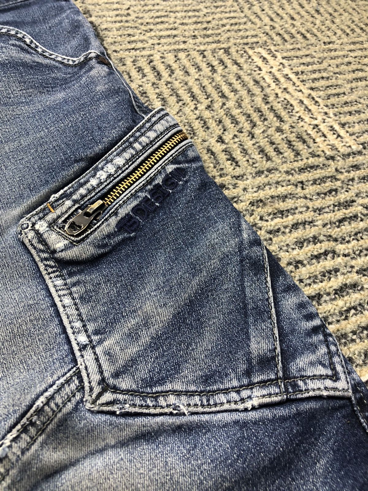 Japanese Brand TS Design Double Knee Multipocket Stretch Cargo Jeans Size US 33 - 9 Thumbnail
