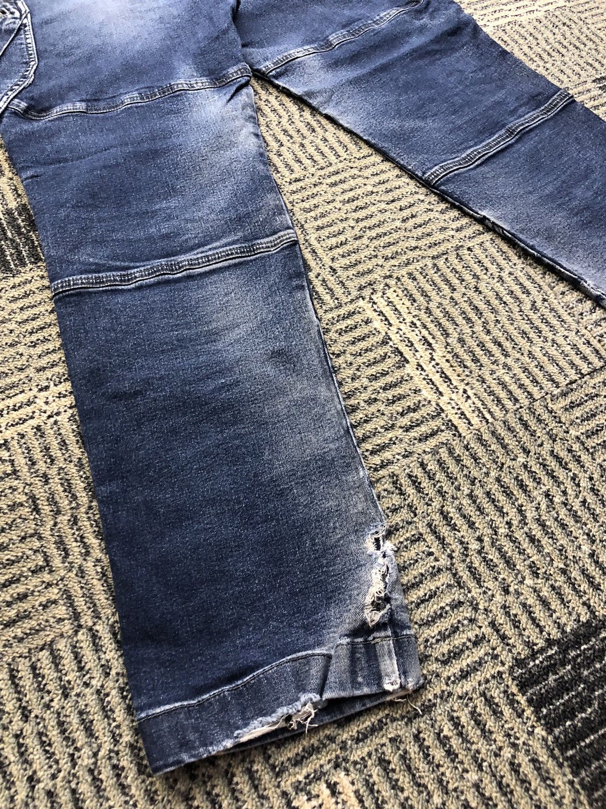 Japanese Brand TS Design Double Knee Multipocket Stretch Cargo Jeans Size US 33 - 13 Thumbnail