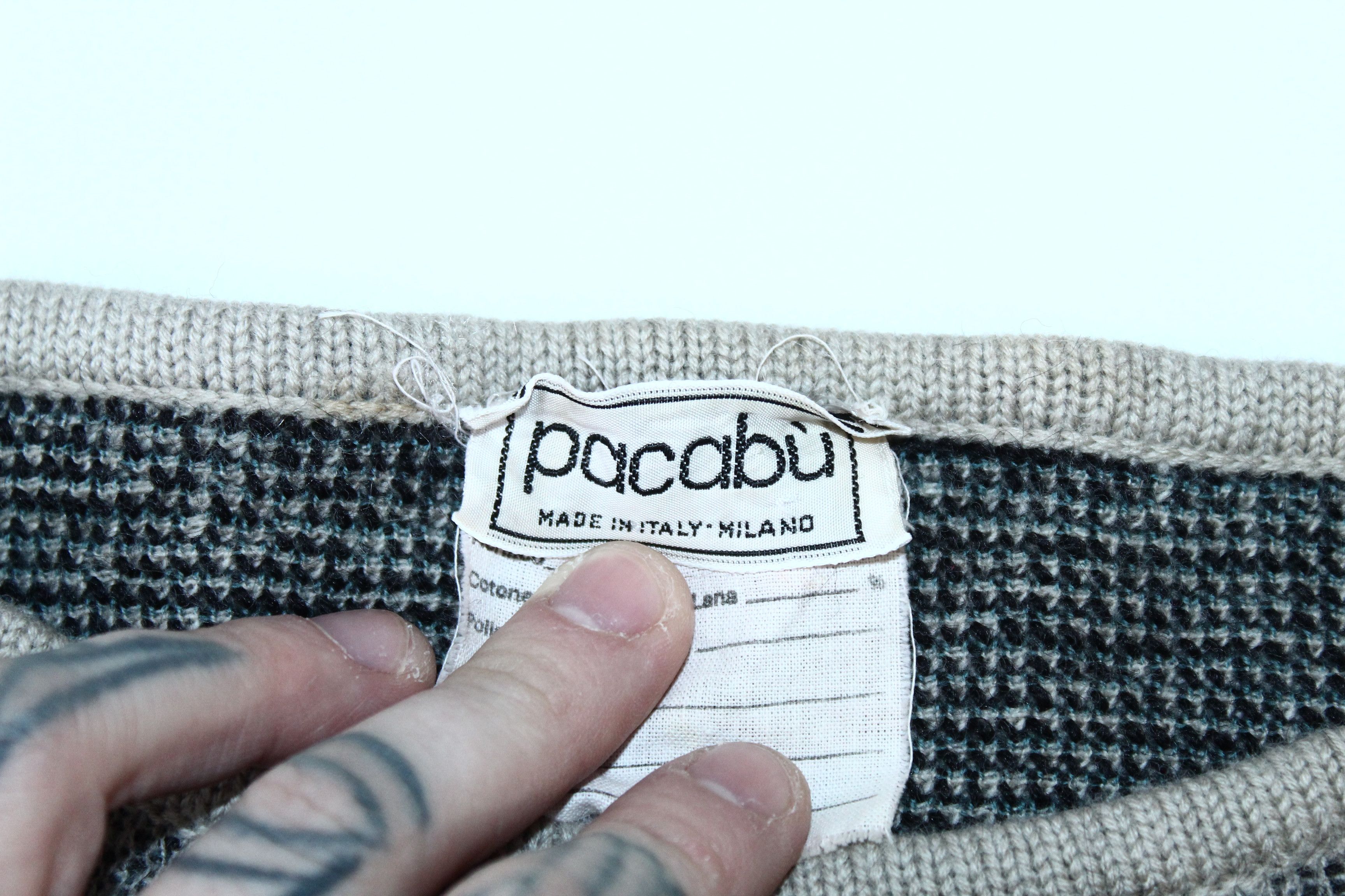 Vintage 🔥 RARE VTG 🔥 Pacabu Abstract Art Knitted Sweater Size US S / EU 44-46 / 1 - 2 Thumbnail
