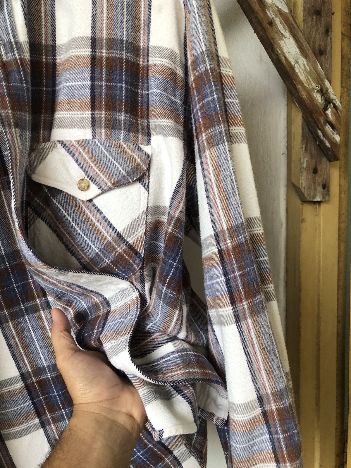 Japanese Brand Vintage Trans Position Echo Flannel Shirt Size US L / EU 52-54 / 3 - 9 Thumbnail
