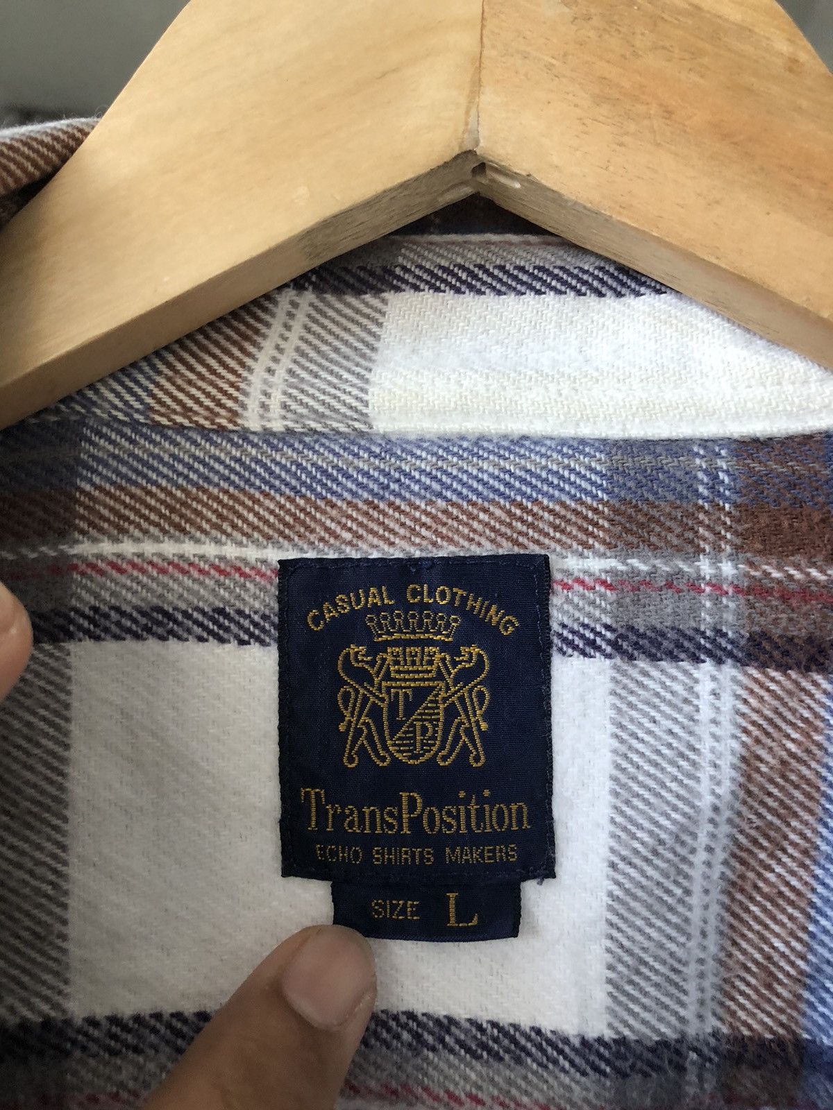 Japanese Brand Vintage Trans Position Echo Flannel Shirt Size US L / EU 52-54 / 3 - 12 Thumbnail