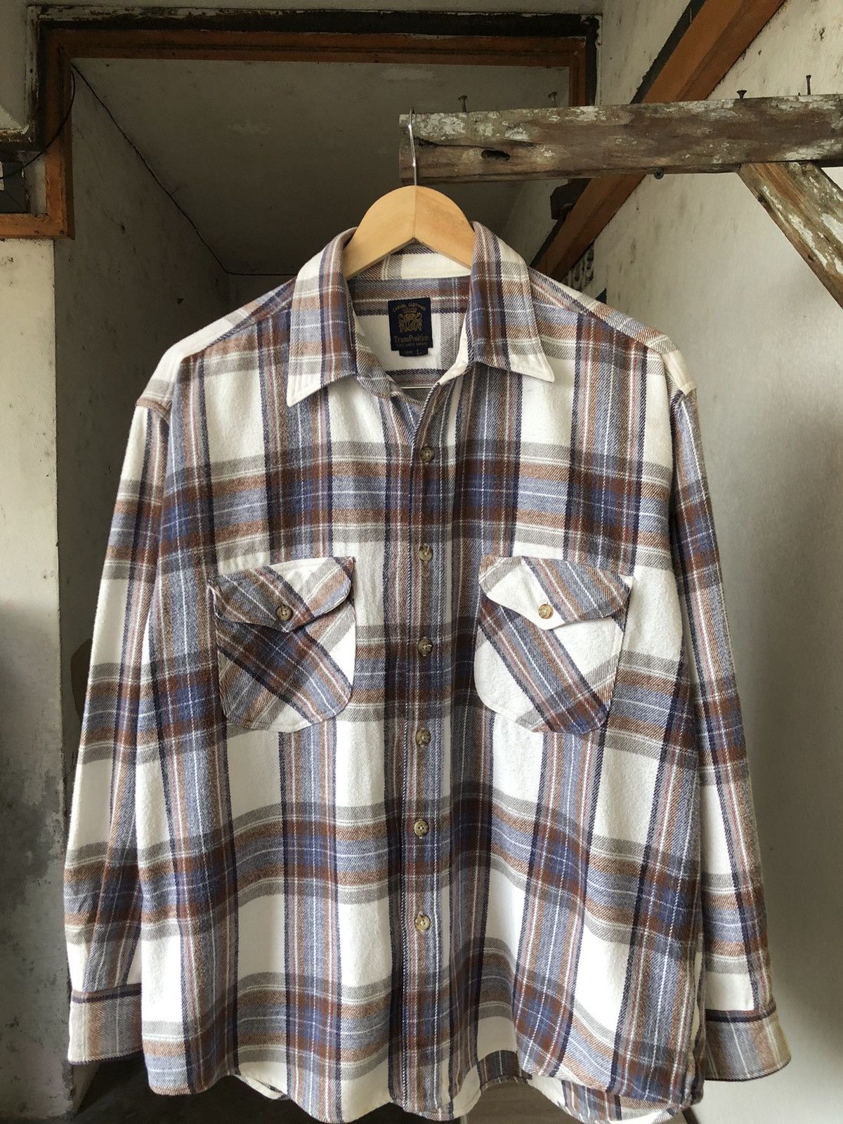 Japanese Brand Vintage Trans Position Echo Flannel Shirt Size US L / EU 52-54 / 3 - 6 Thumbnail
