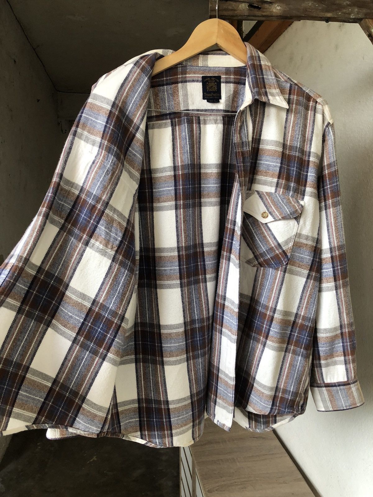 Japanese Brand Vintage Trans Position Echo Flannel Shirt Size US L / EU 52-54 / 3 - 4 Thumbnail