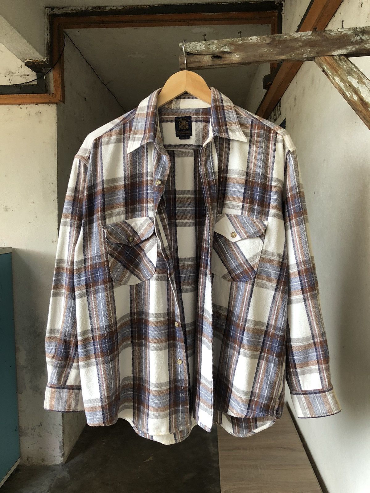 Japanese Brand Vintage Trans Position Echo Flannel Shirt Size US L / EU 52-54 / 3 - 3 Thumbnail