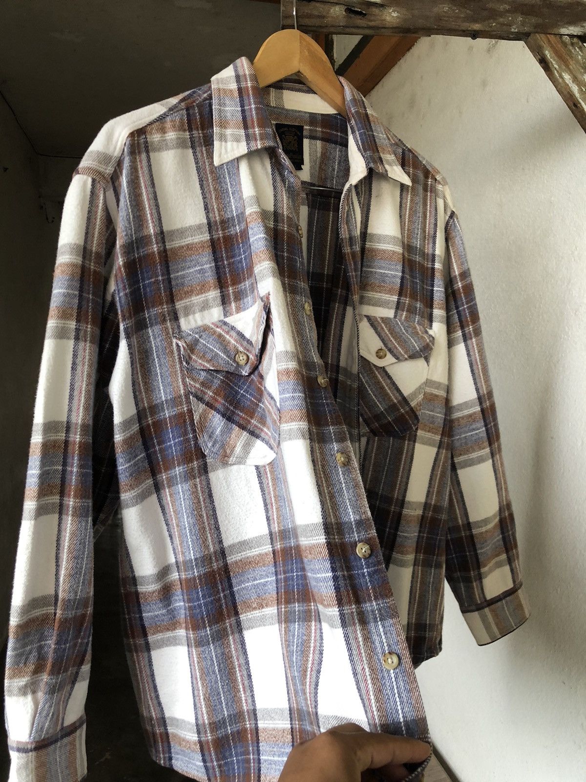 Japanese Brand Vintage Trans Position Echo Flannel Shirt Size US L / EU 52-54 / 3 - 5 Thumbnail